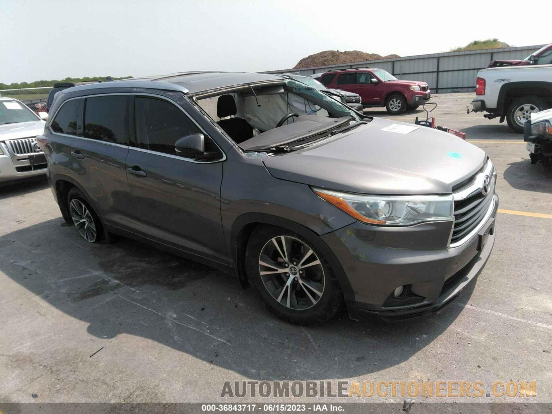 5TDJKRFH9GS313765 TOYOTA HIGHLANDER 2016