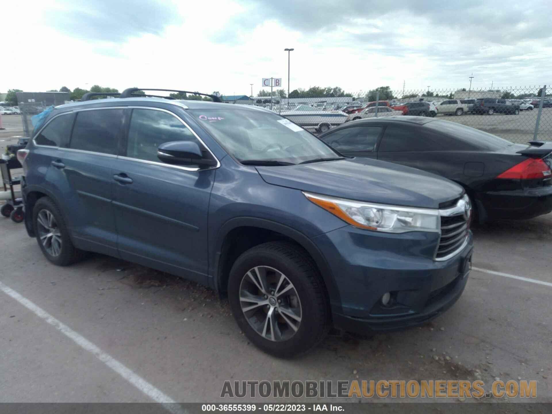 5TDJKRFH9GS327472 TOYOTA HIGHLANDER 2016