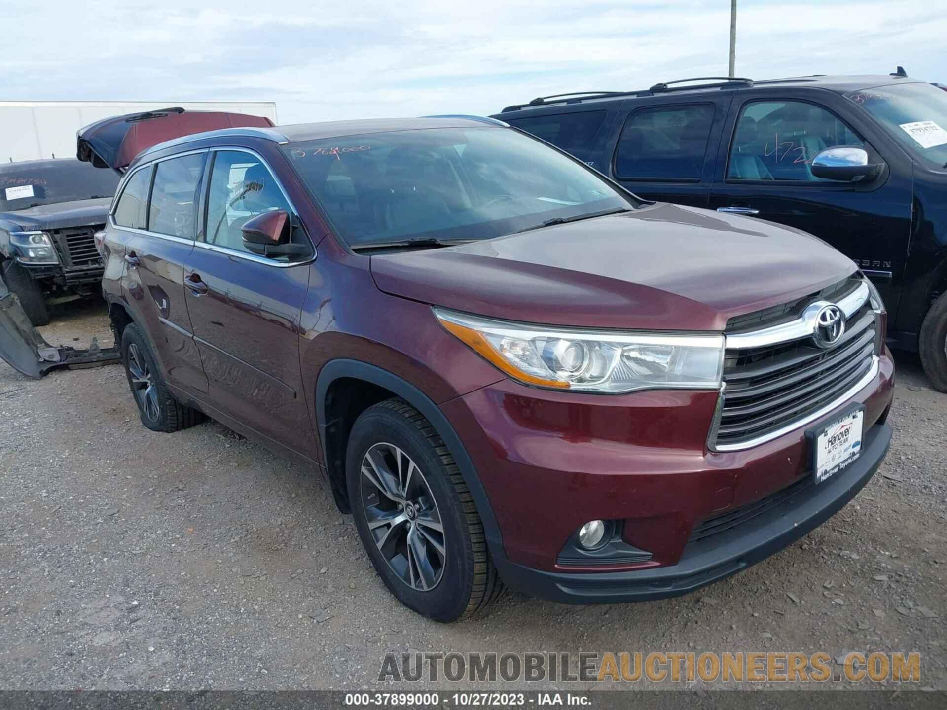 5TDJKRFH9GS333160 TOYOTA HIGHLANDER 2016