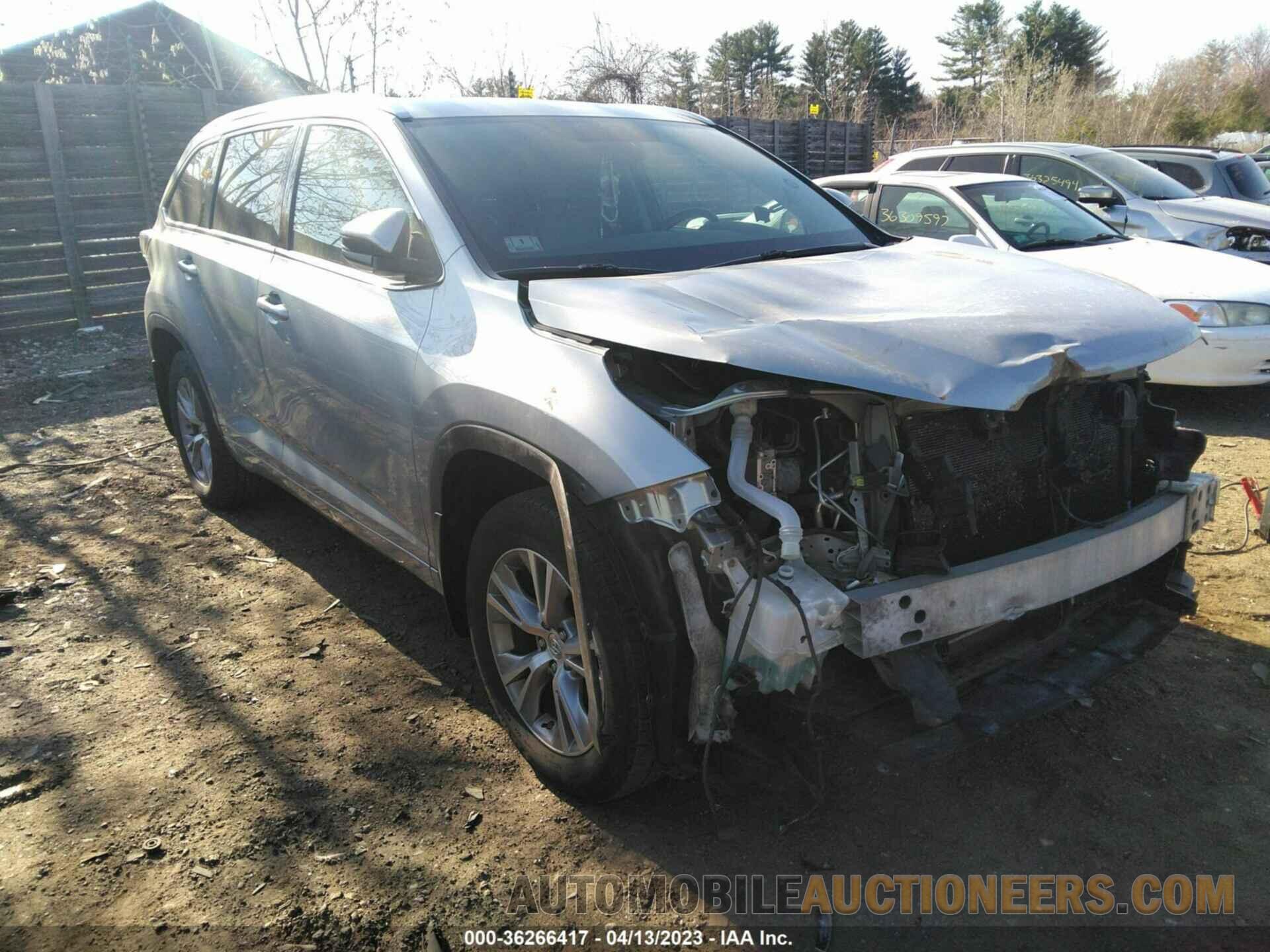 5TDJKRFHXFS161624 TOYOTA HIGHLANDER 2015