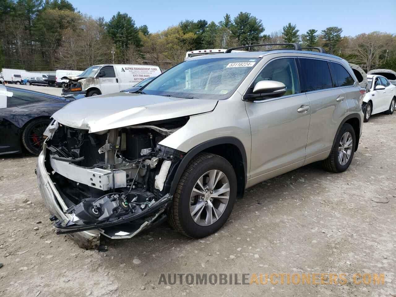 5TDJKRFHXFS166628 TOYOTA HIGHLANDER 2015