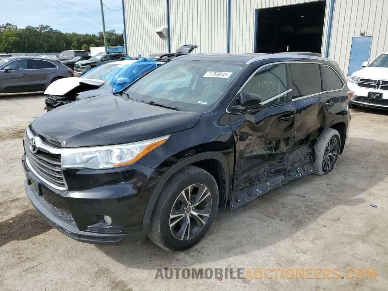 5TDJKRFHXGS266391 TOYOTA HIGHLANDER 2016