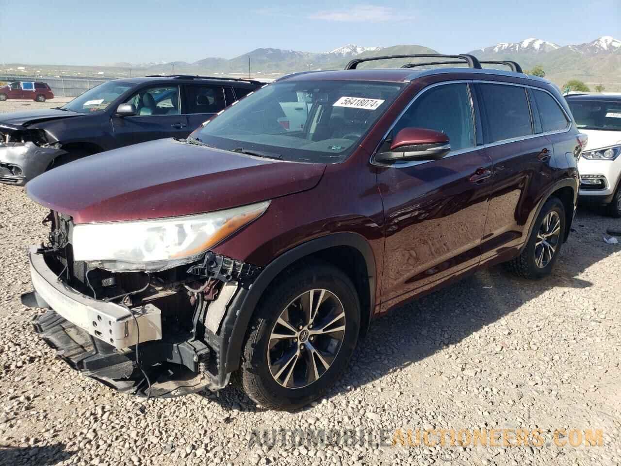 5TDJKRFHXGS268111 TOYOTA HIGHLANDER 2016