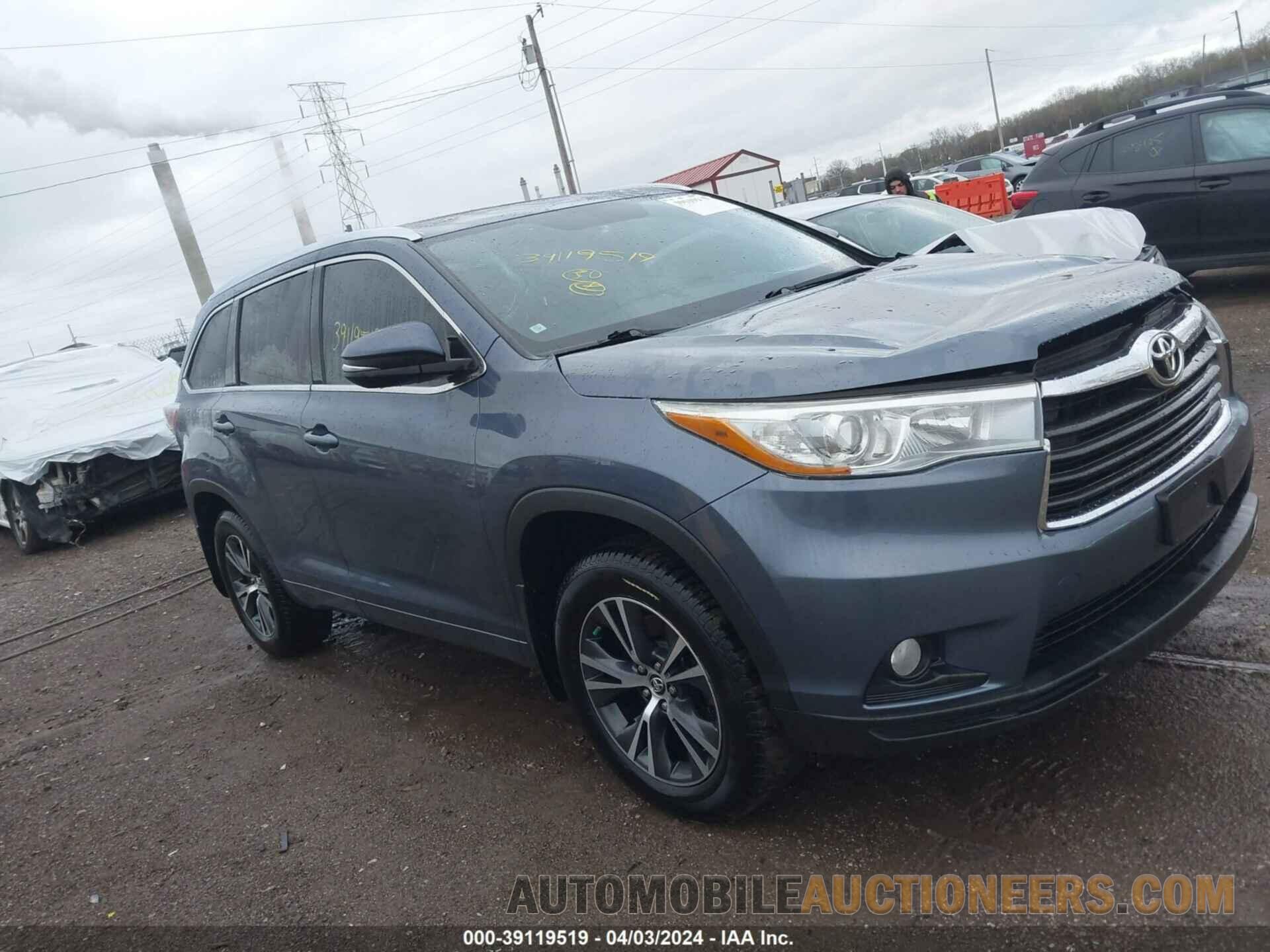 5TDJKRFHXGS273003 TOYOTA HIGHLANDER 2016