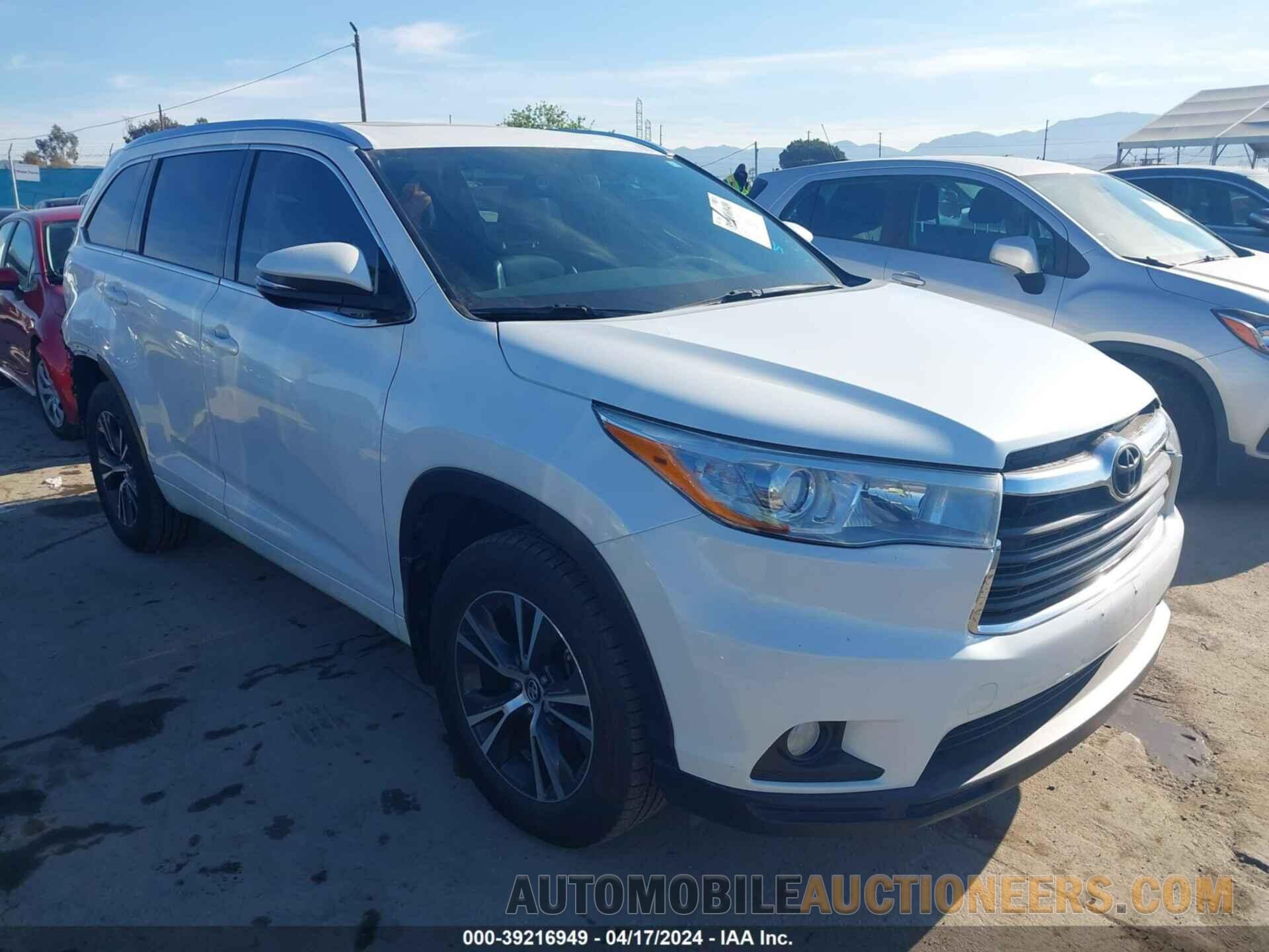 5TDJKRFHXGS287788 TOYOTA HIGHLANDER 2016