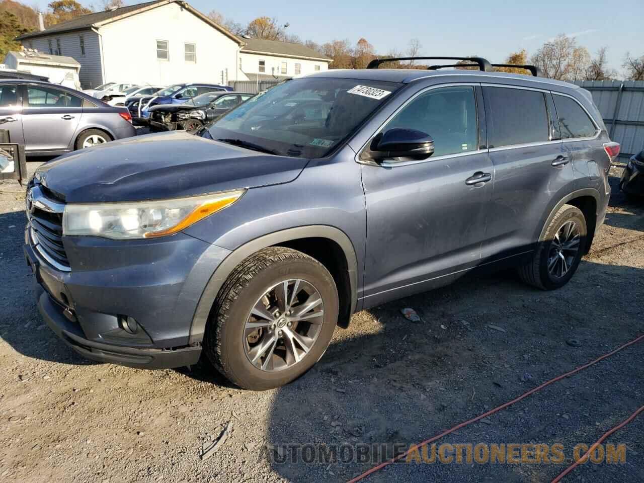 5TDJKRFHXGS292263 TOYOTA HIGHLANDER 2016