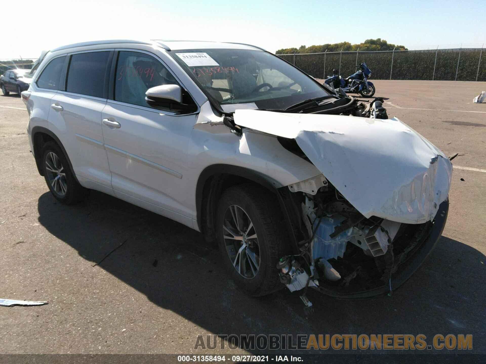 5TDJKRFHXGS315928 TOYOTA HIGHLANDER 2016