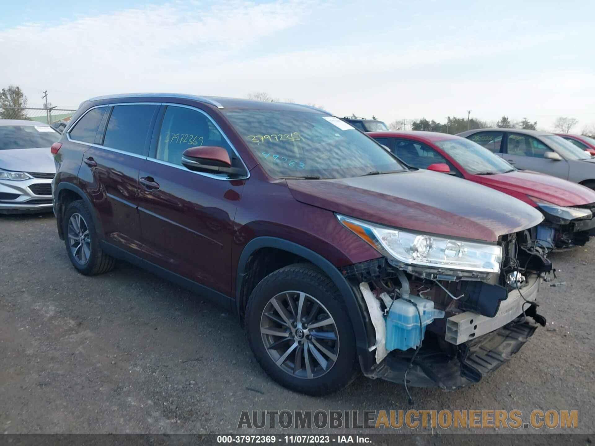 5TDJZRFH9KS943208 TOYOTA HIGHLANDER 2019