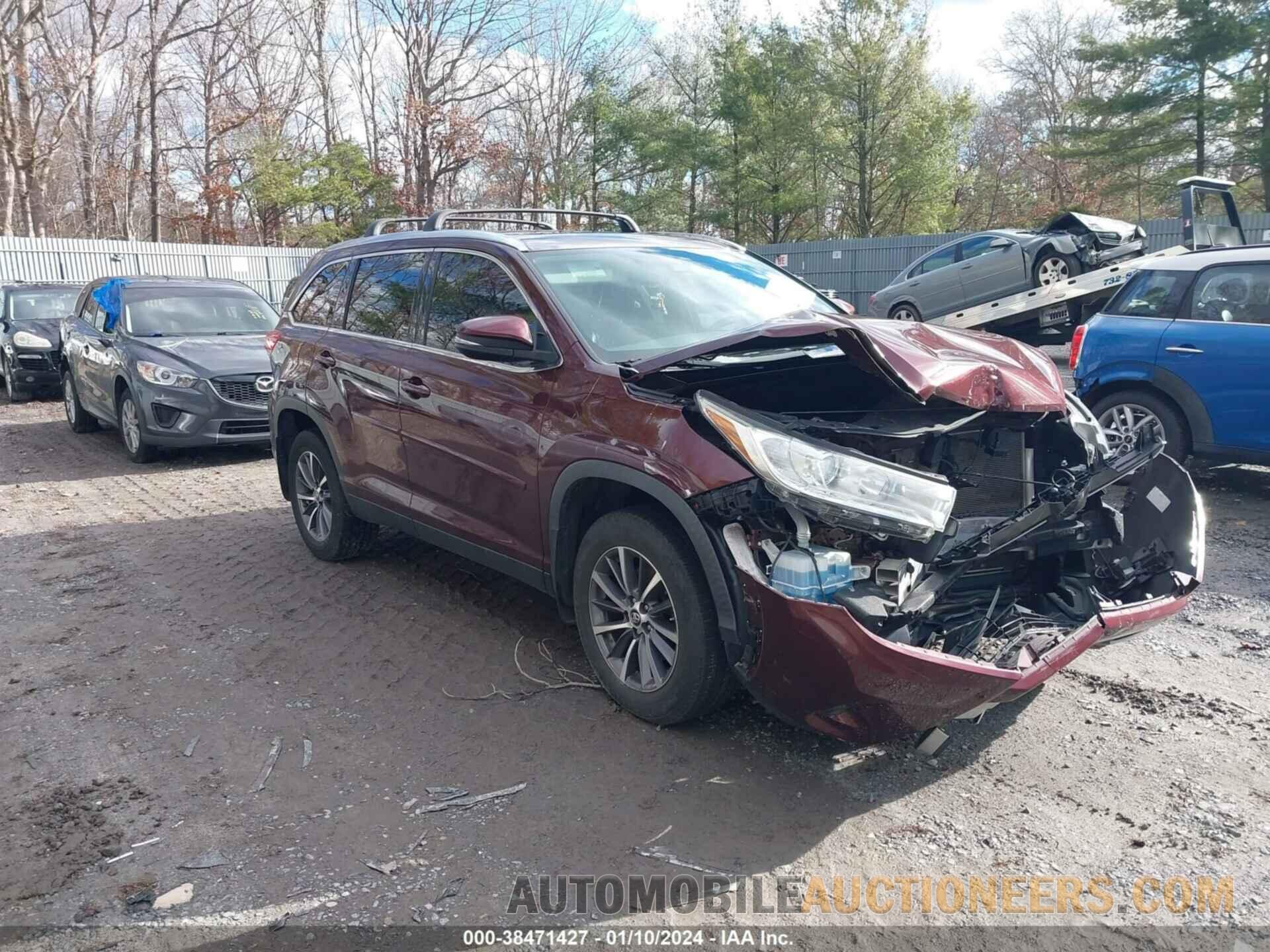 5TDJZRFHXKS703097 TOYOTA HIGHLANDER 2019