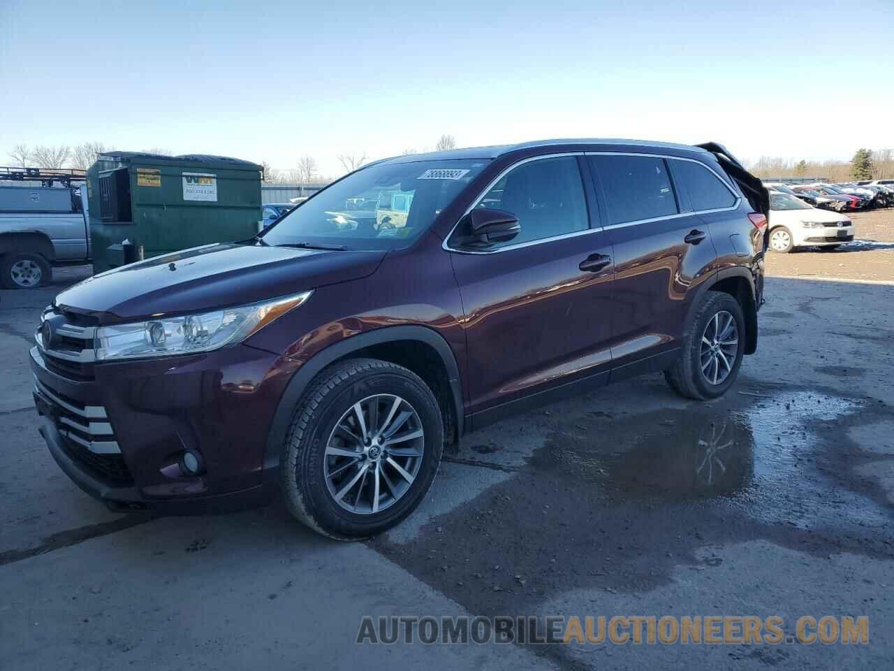 5TDJZRFHXKS992207 TOYOTA HIGHLANDER 2019