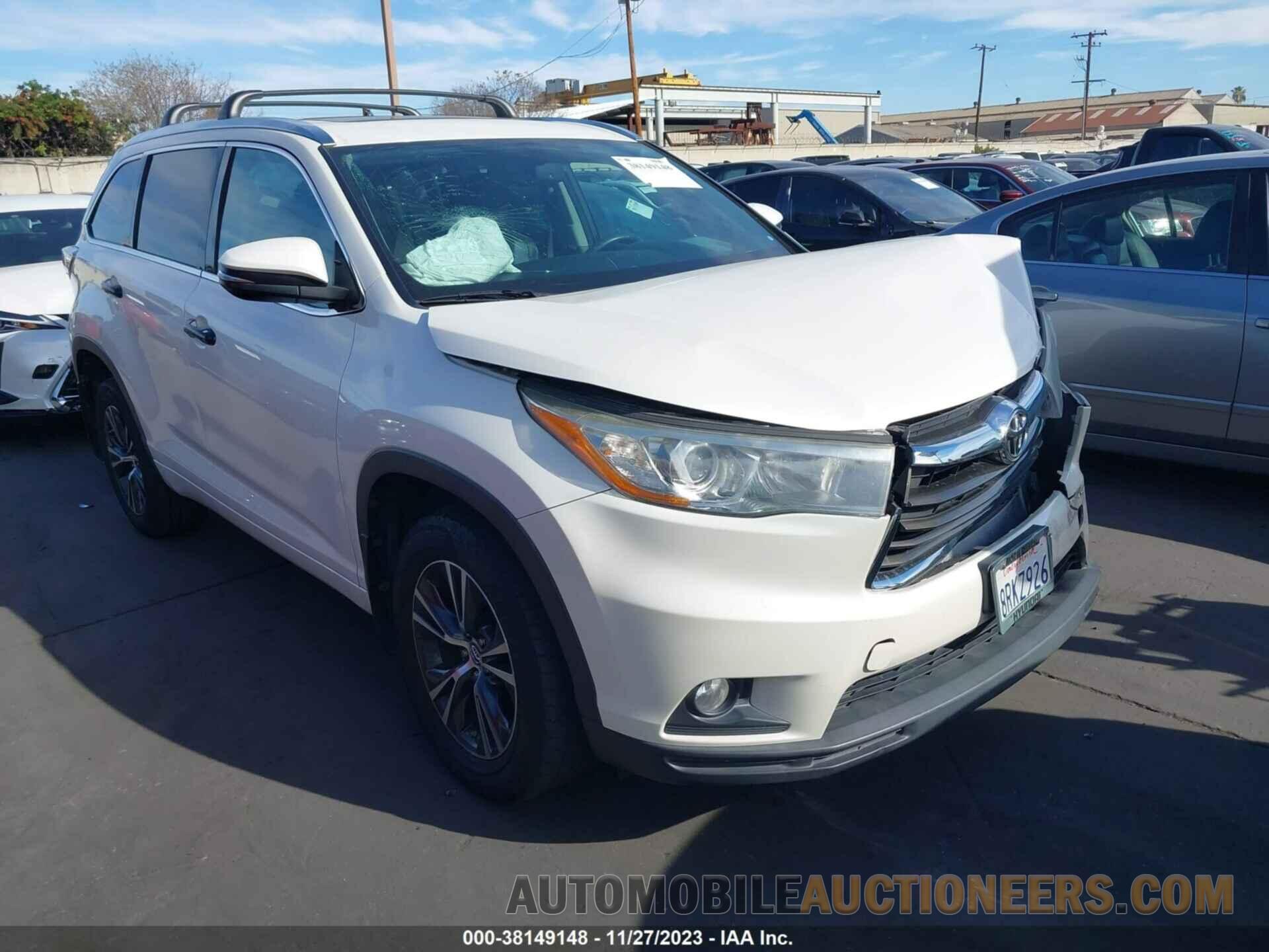 5TDKKRFH0GS506102 TOYOTA HIGHLANDER 2016