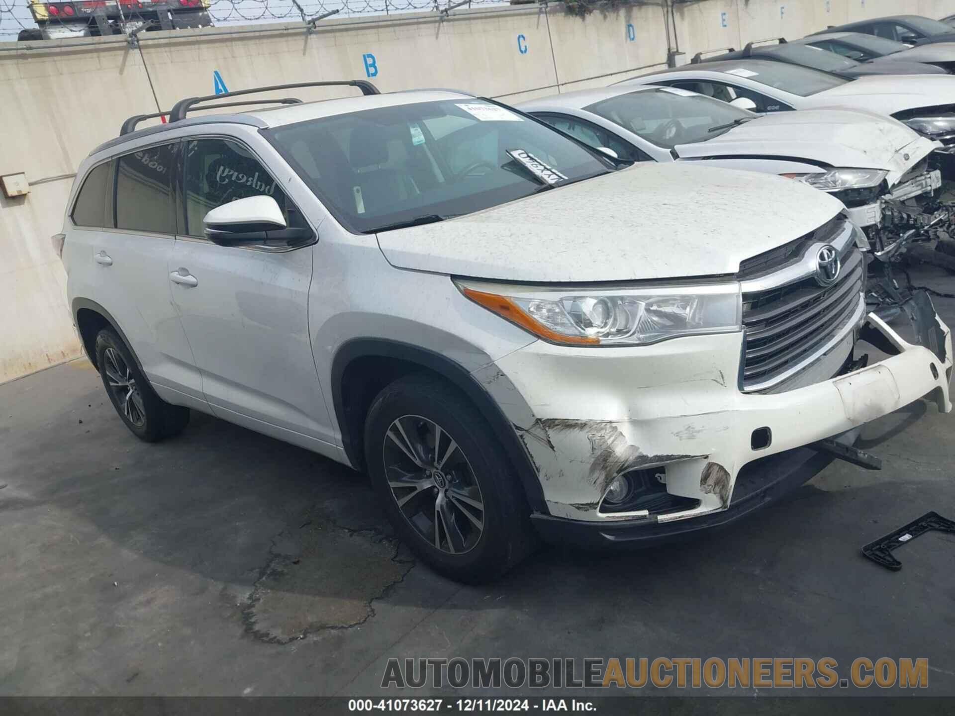 5TDKKRFH1GS176387 TOYOTA HIGHLANDER 2016