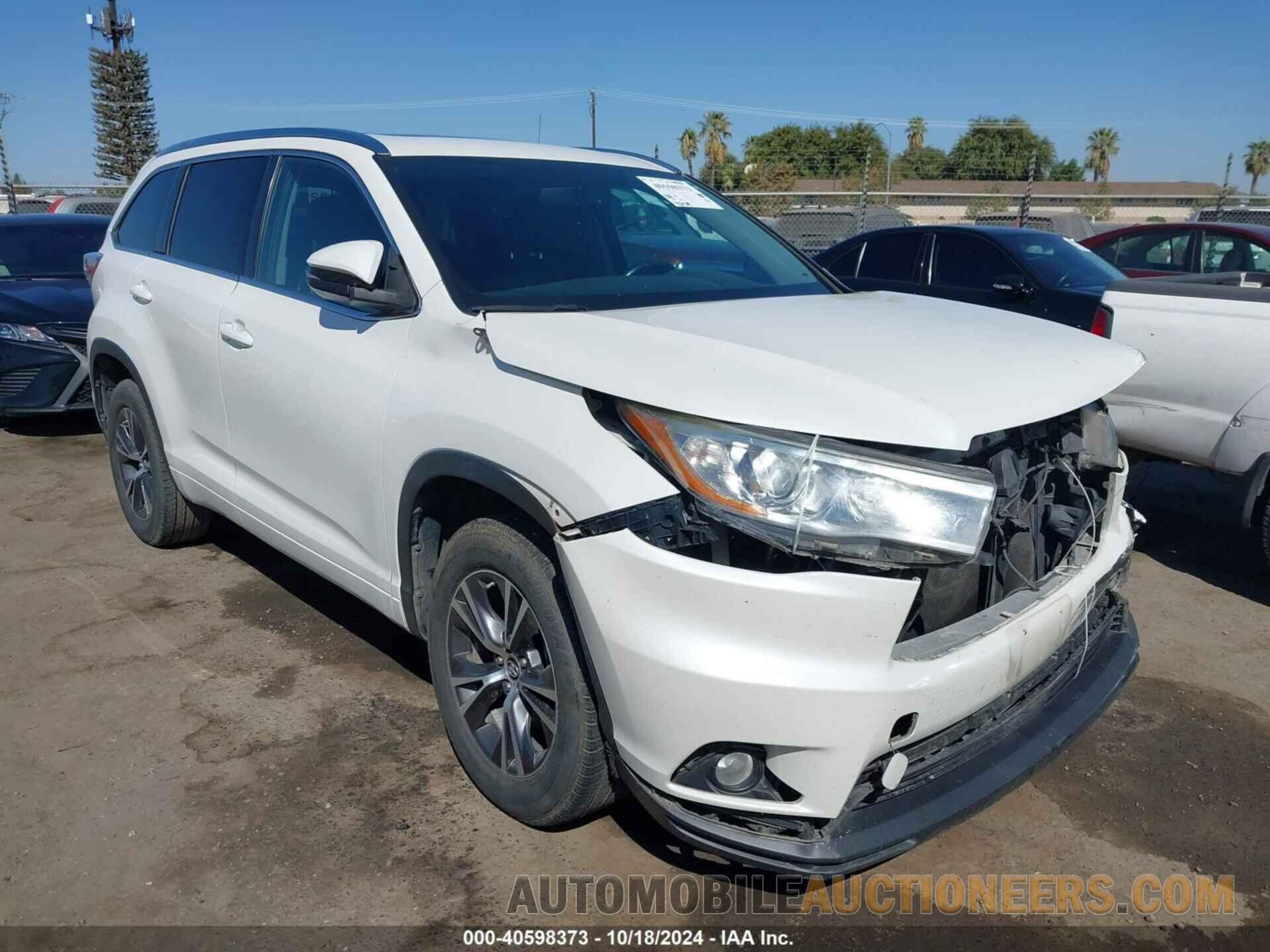 5TDKKRFH1GS185185 TOYOTA HIGHLANDER 2016