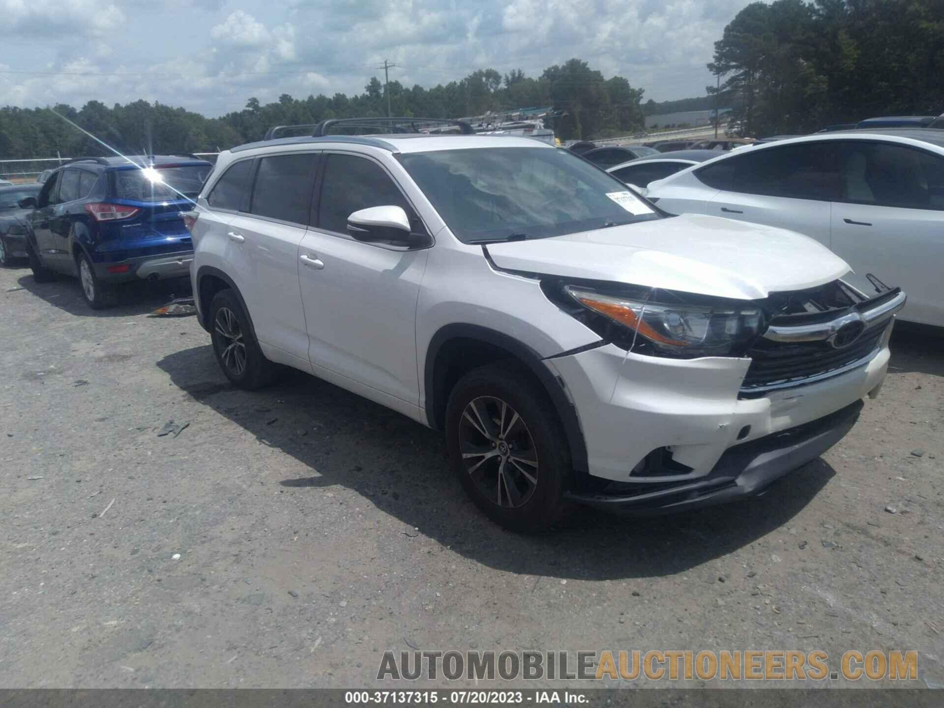 5TDKKRFH3GS144041 TOYOTA HIGHLANDER 2016