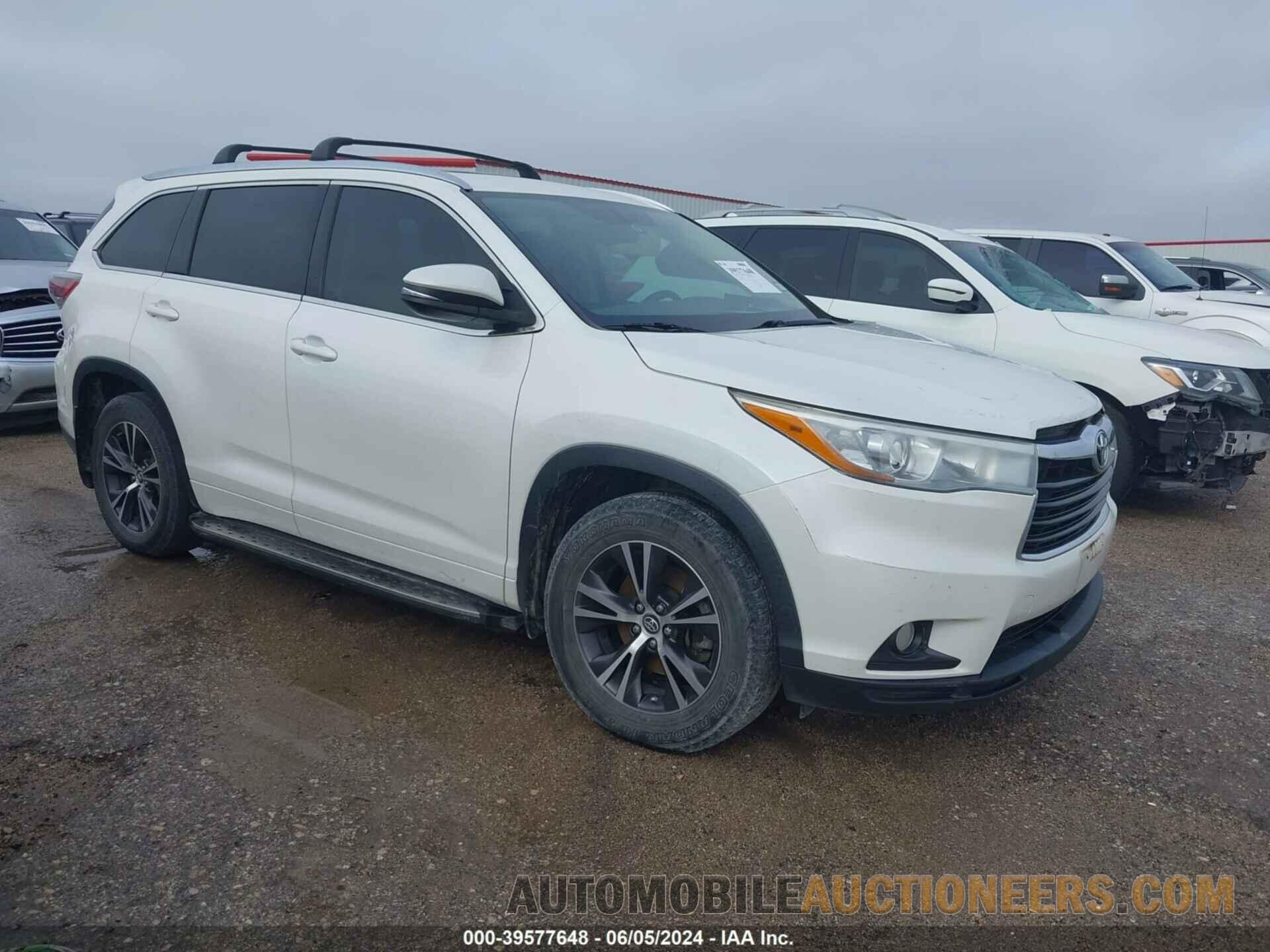 5TDKKRFH4GS158661 TOYOTA HIGHLANDER 2016