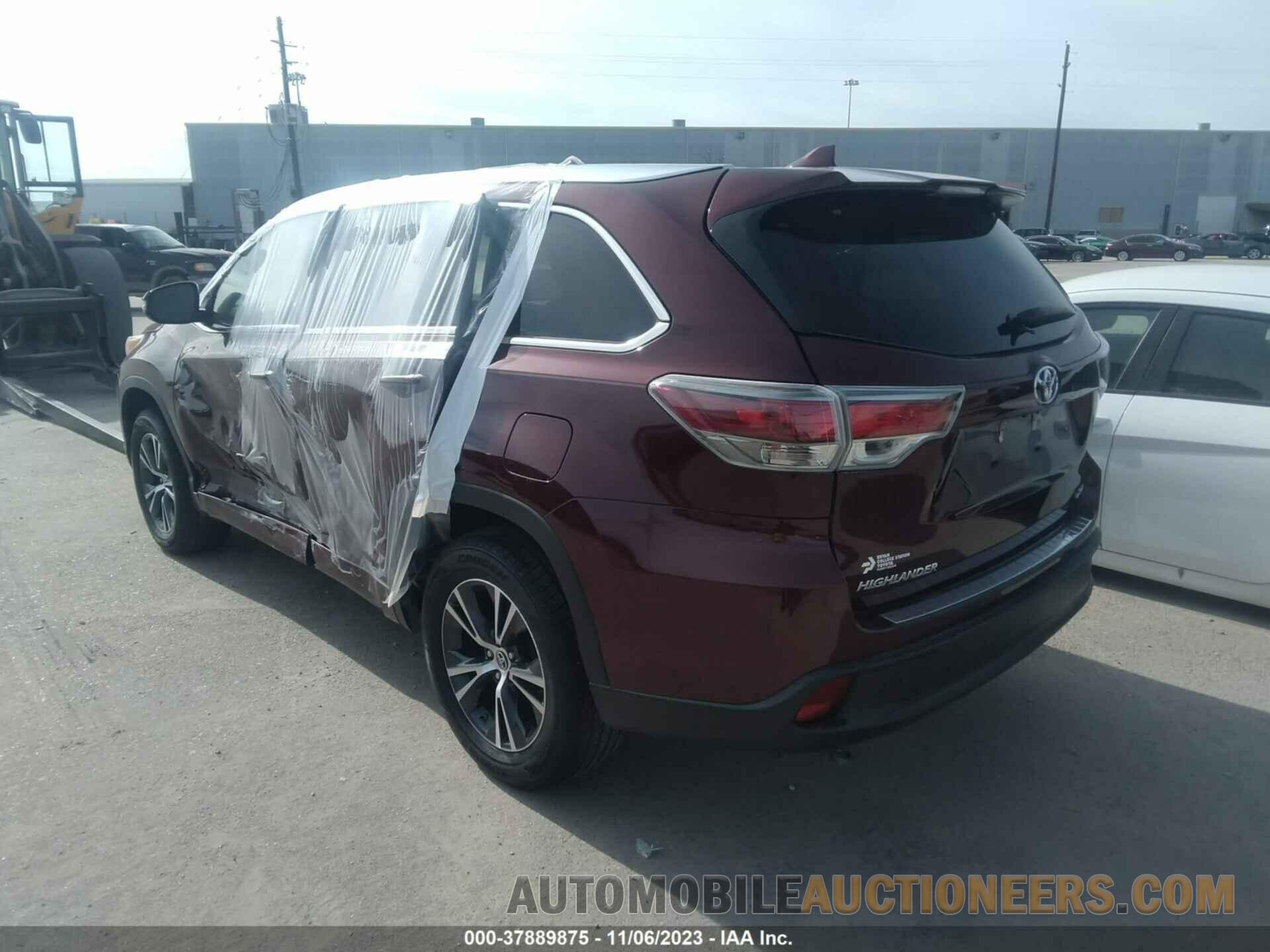 5TDKKRFH5GS121277 TOYOTA HIGHLANDER 2016