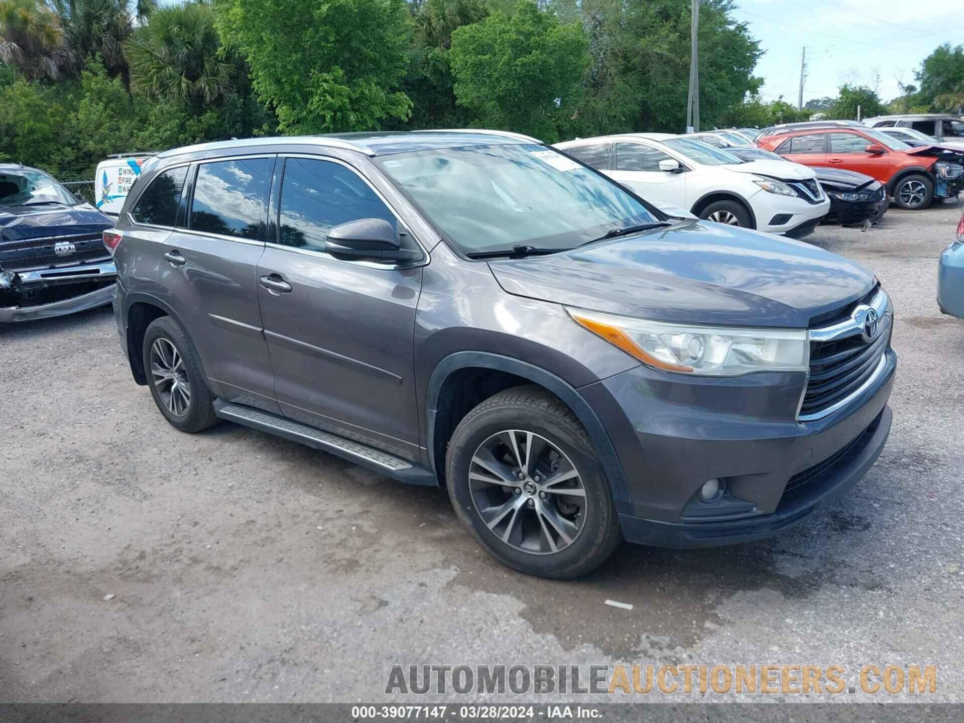 5TDKKRFH5GS126463 TOYOTA HIGHLANDER 2016