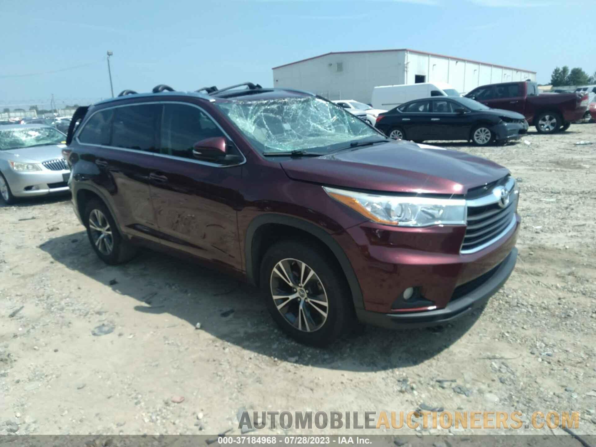 5TDKKRFH5GS133185 TOYOTA HIGHLANDER 2016