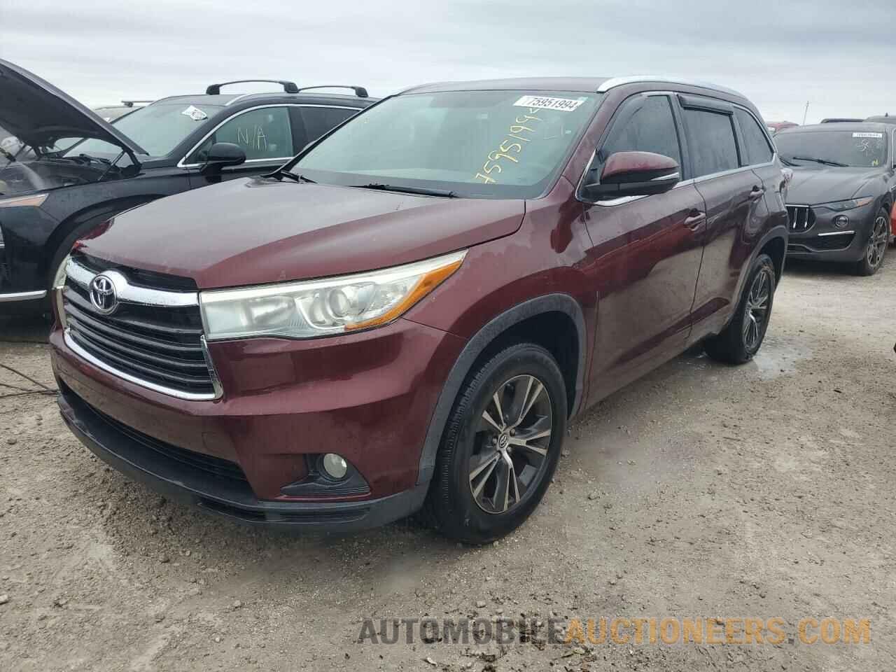 5TDKKRFH5GS139519 TOYOTA HIGHLANDER 2016