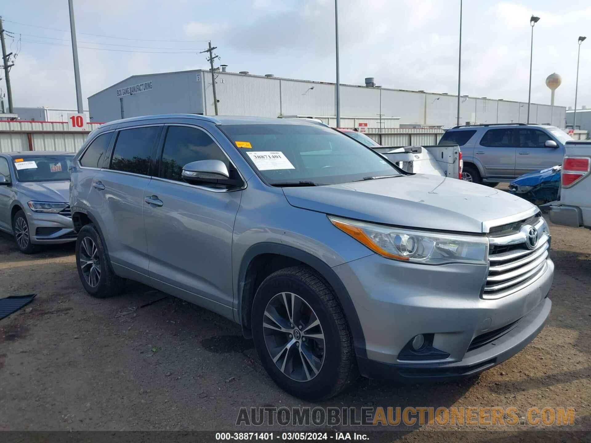 5TDKKRFH5GS155994 TOYOTA HIGHLANDER 2016