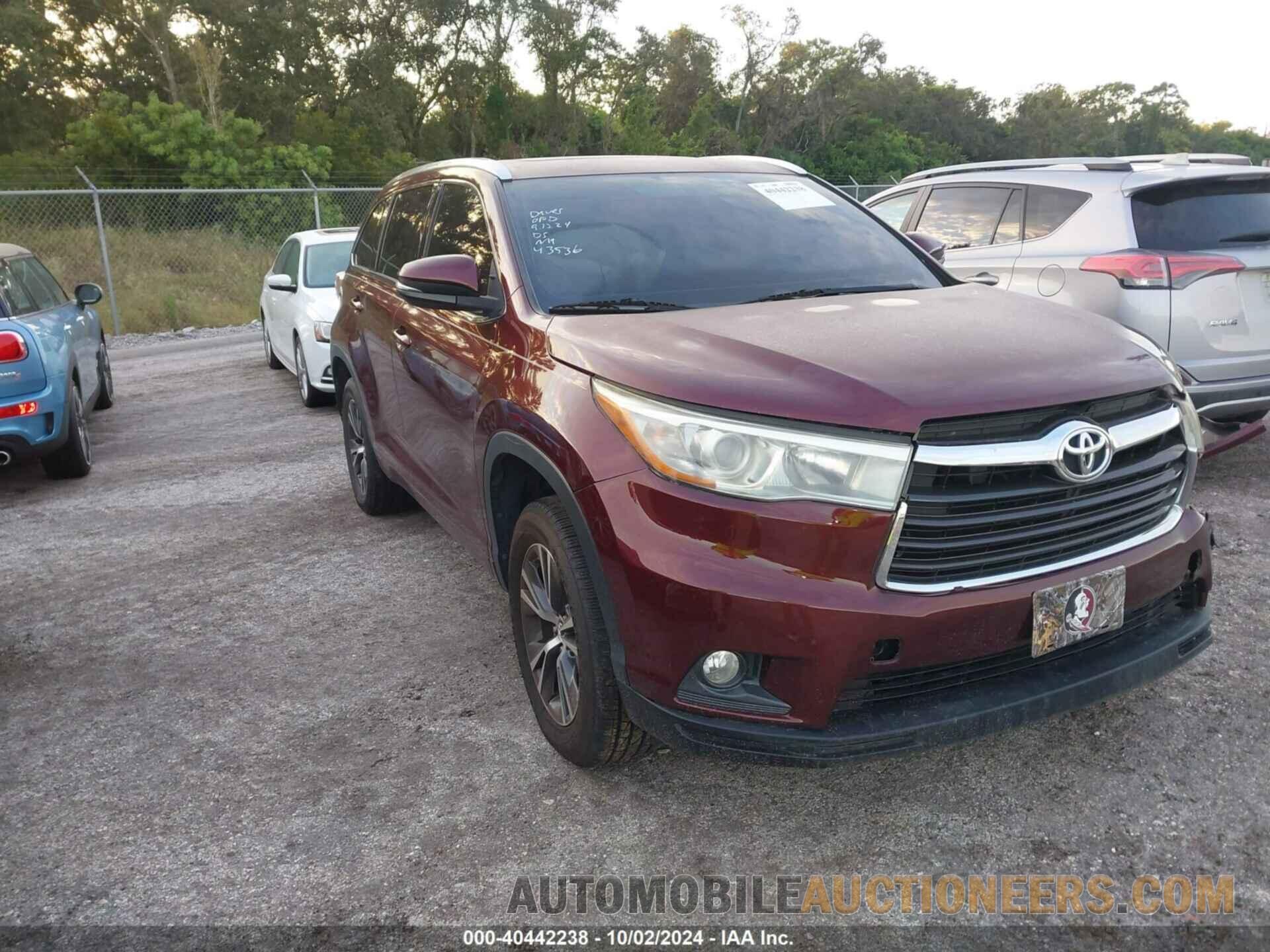 5TDKKRFH5GS161343 TOYOTA HIGHLANDER 2016