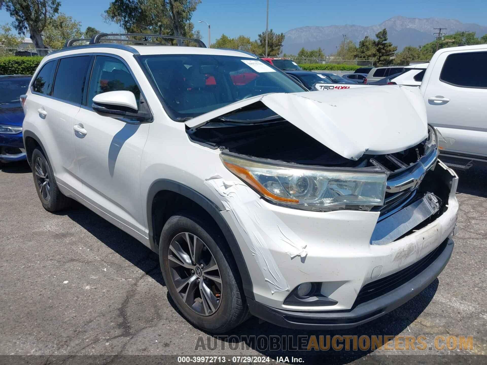 5TDKKRFH5GS177445 TOYOTA HIGHLANDER 2016