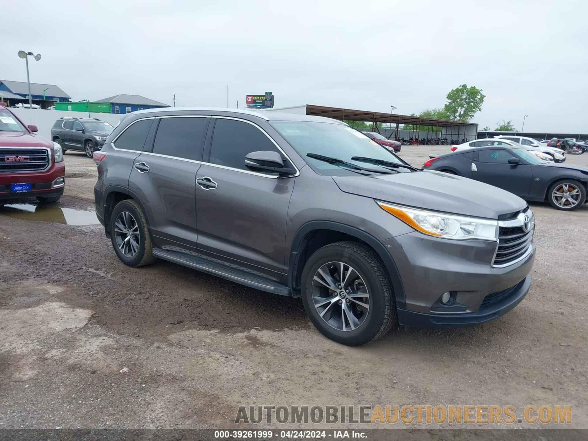 5TDKKRFH6GS500952 TOYOTA HIGHLANDER 2016