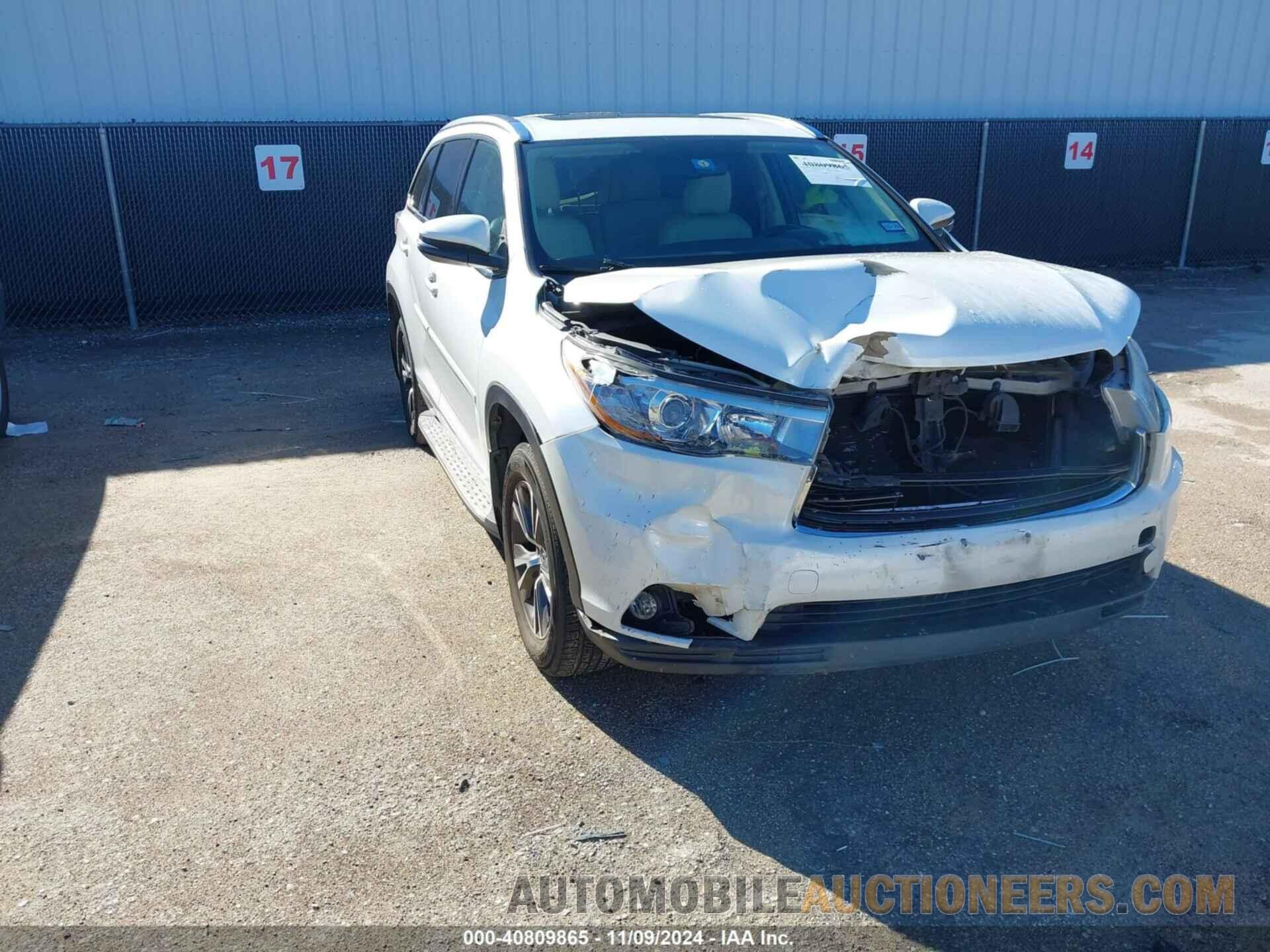 5TDKKRFH7GS129140 TOYOTA HIGHLANDER 2016