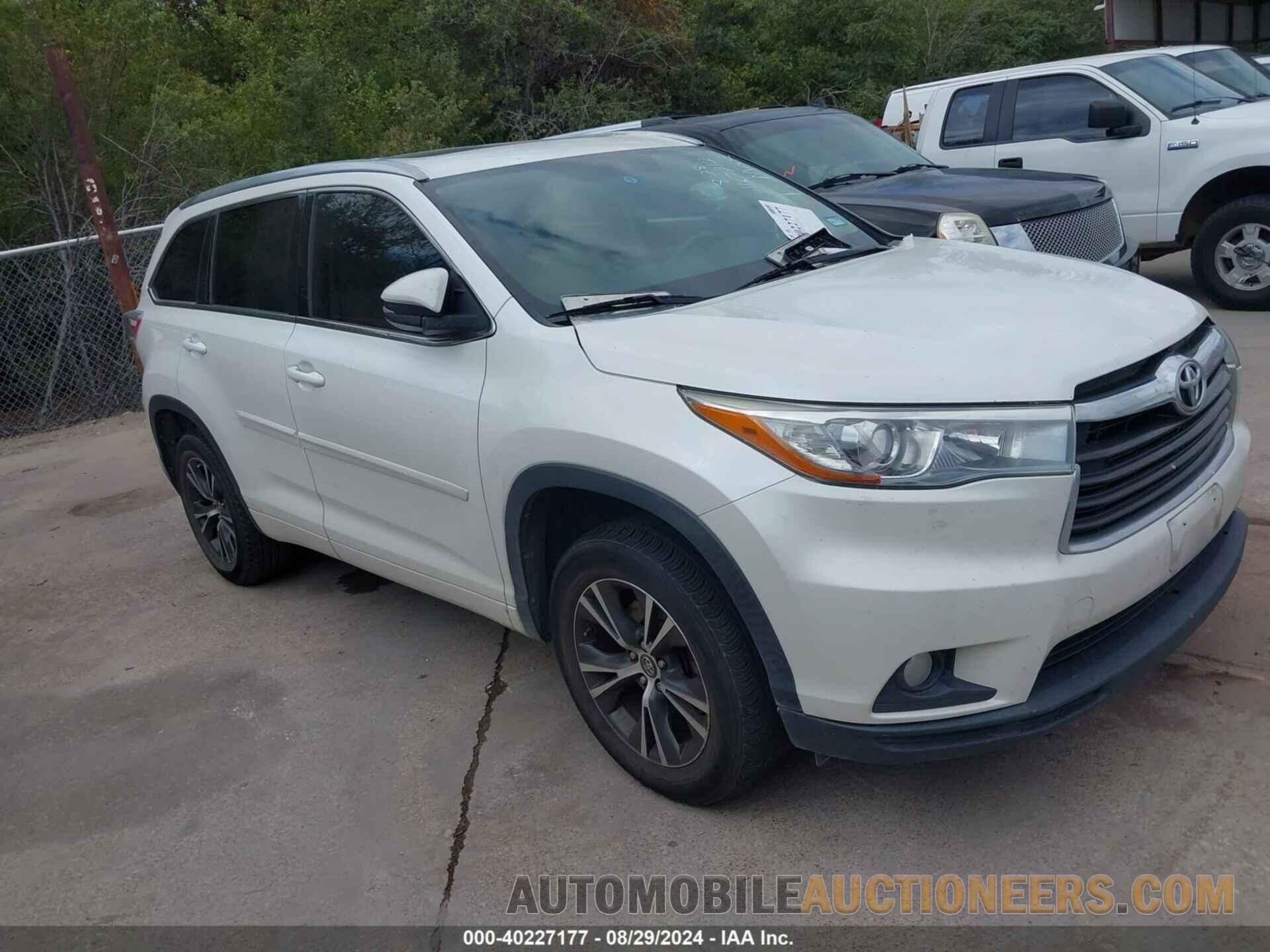 5TDKKRFH7GS160212 TOYOTA HIGHLANDER 2016