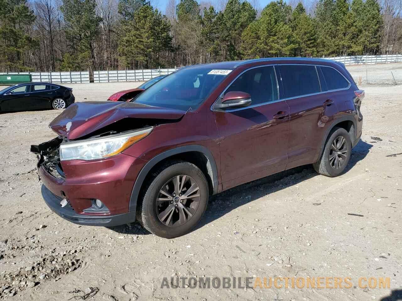 5TDKKRFH8GS126604 TOYOTA HIGHLANDER 2016