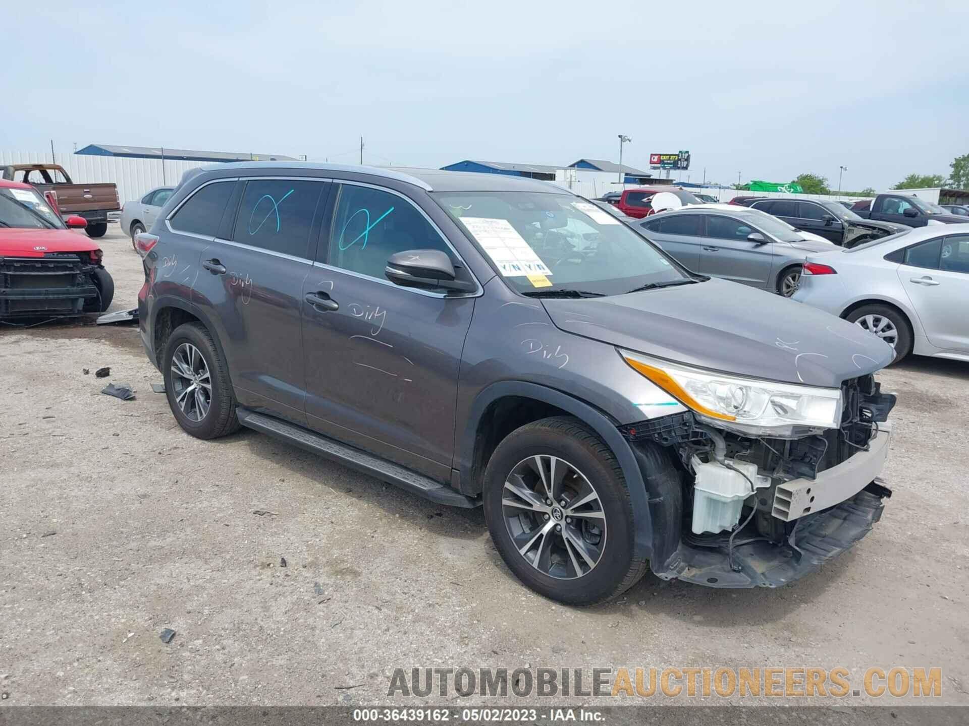 5TDKKRFH8GS127123 TOYOTA HIGHLANDER 2016