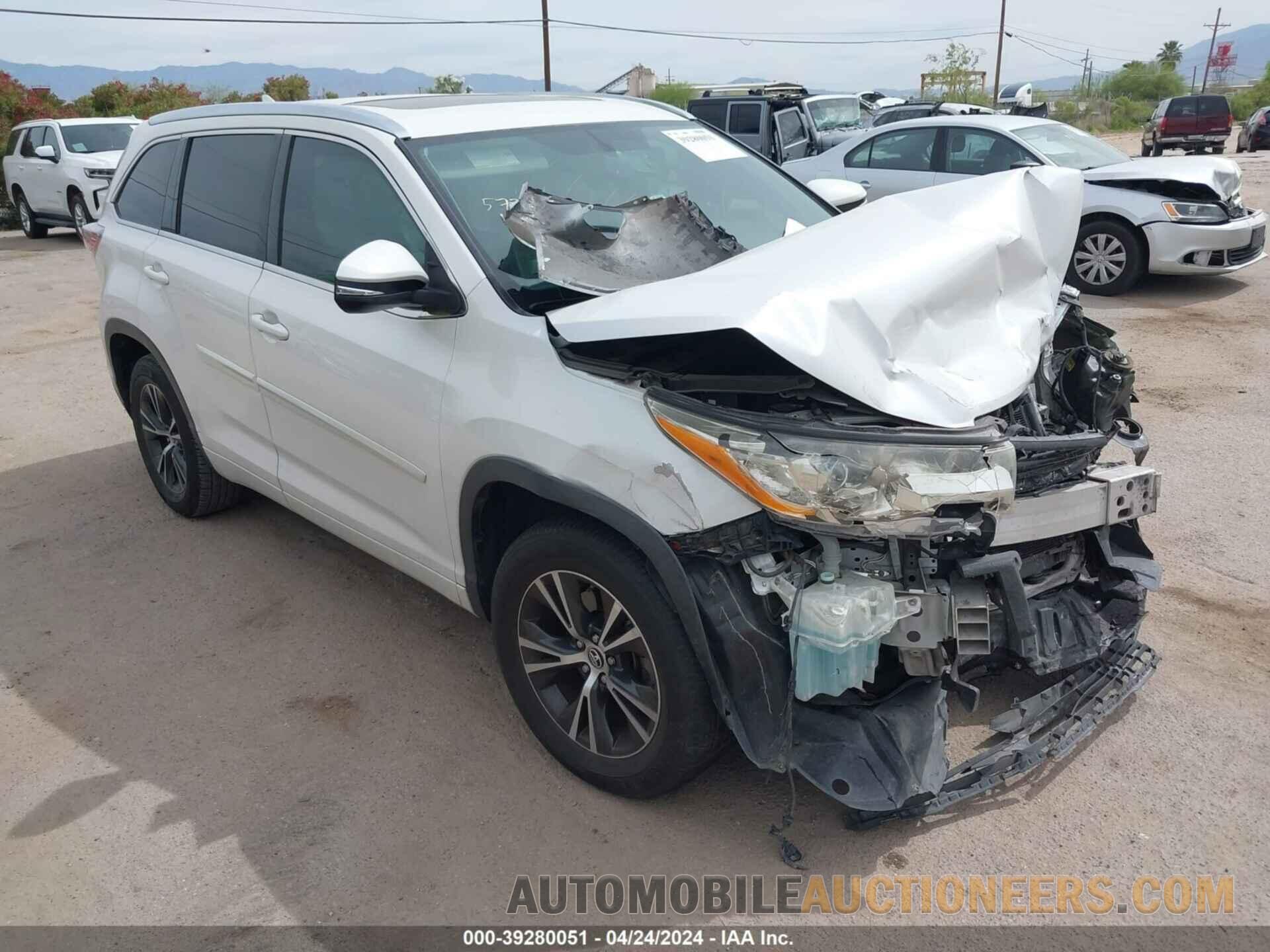 5TDKKRFH8GS128157 TOYOTA HIGHLANDER 2016