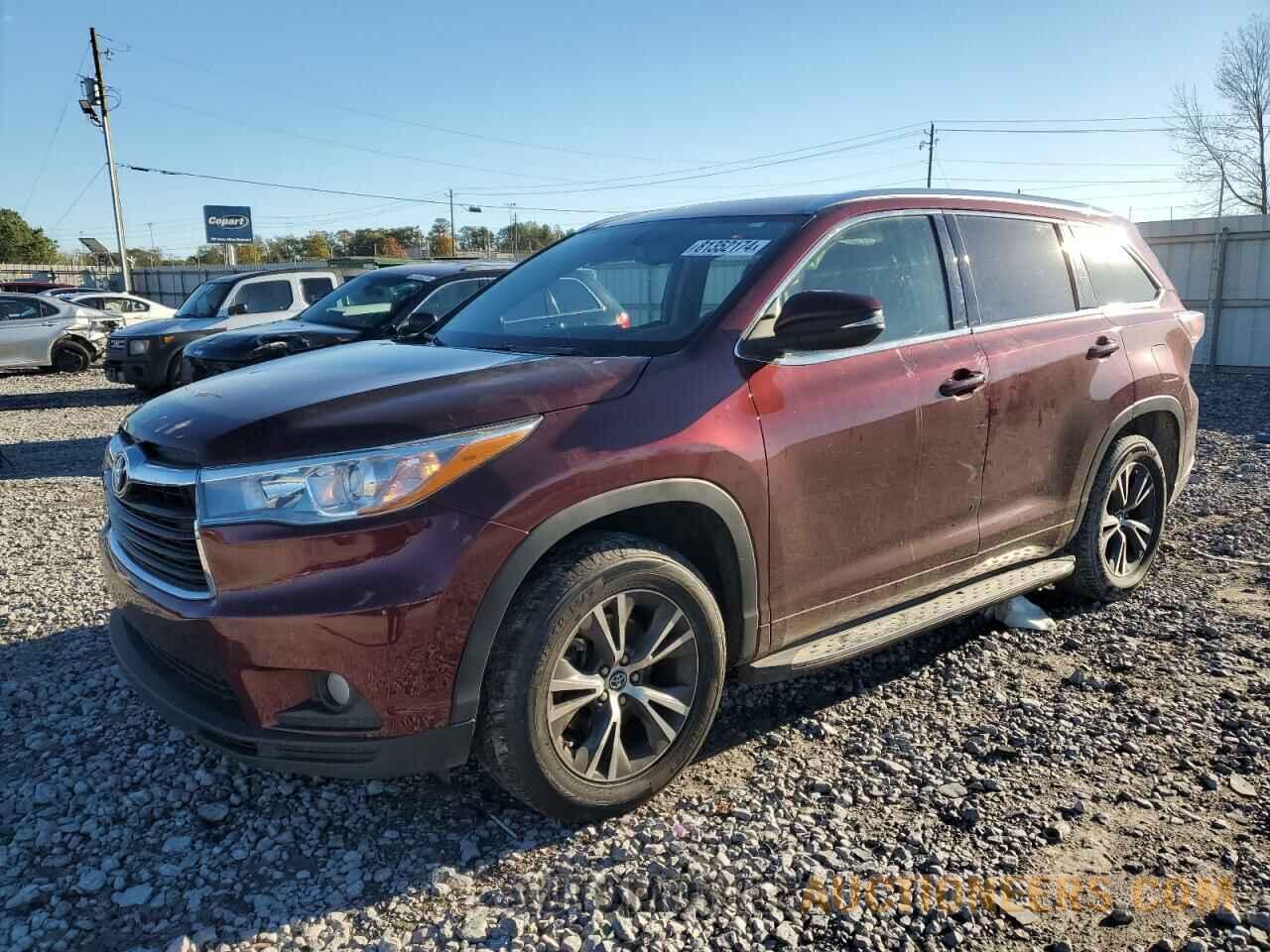 5TDKKRFH8GS145685 TOYOTA HIGHLANDER 2016