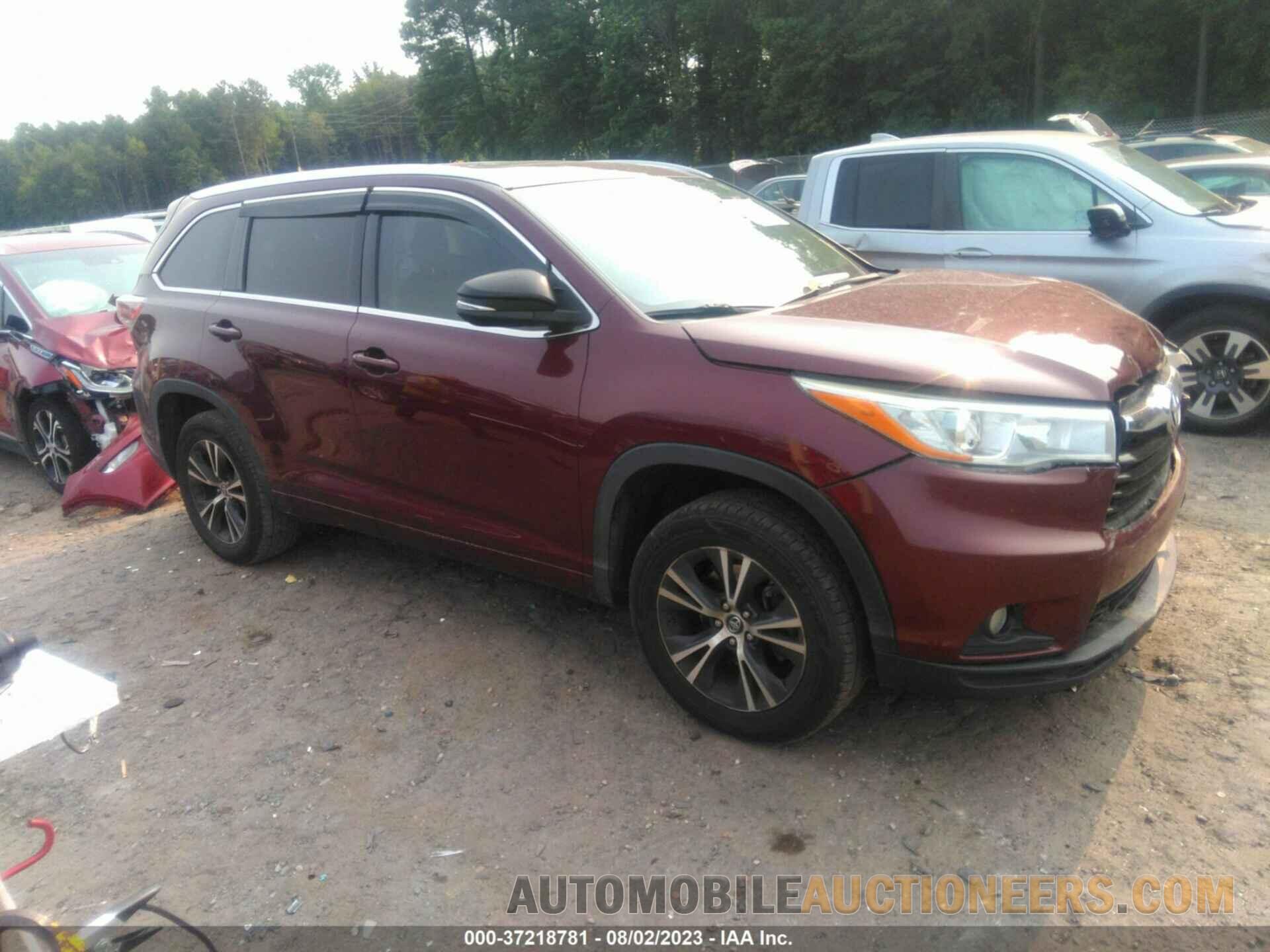 5TDKKRFH8GS164706 TOYOTA HIGHLANDER 2016