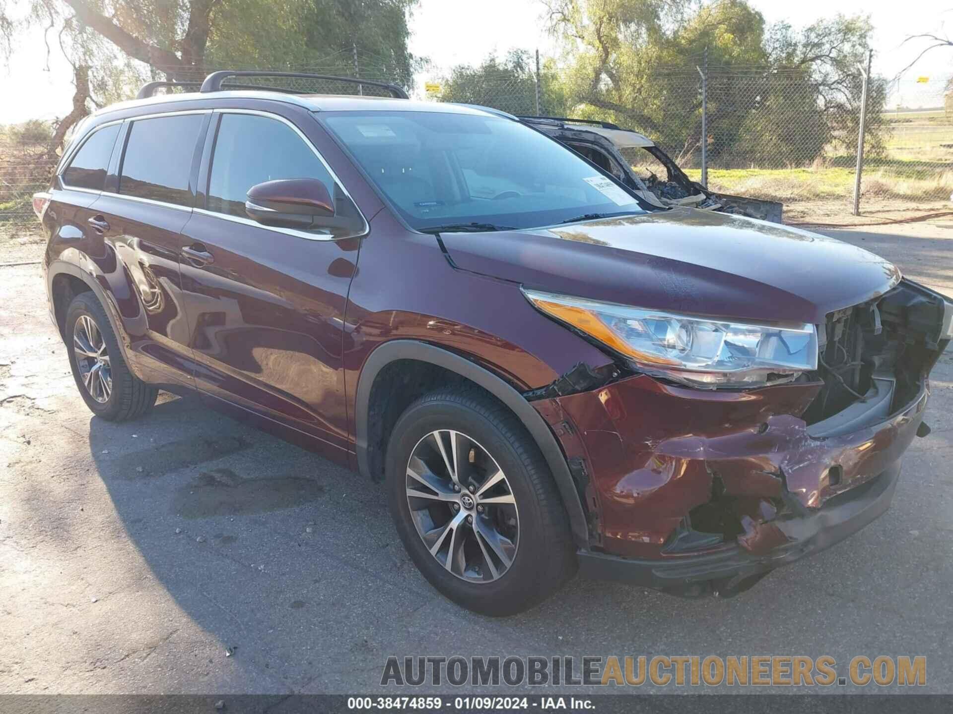 5TDKKRFH8GS167296 TOYOTA HIGHLANDER 2016