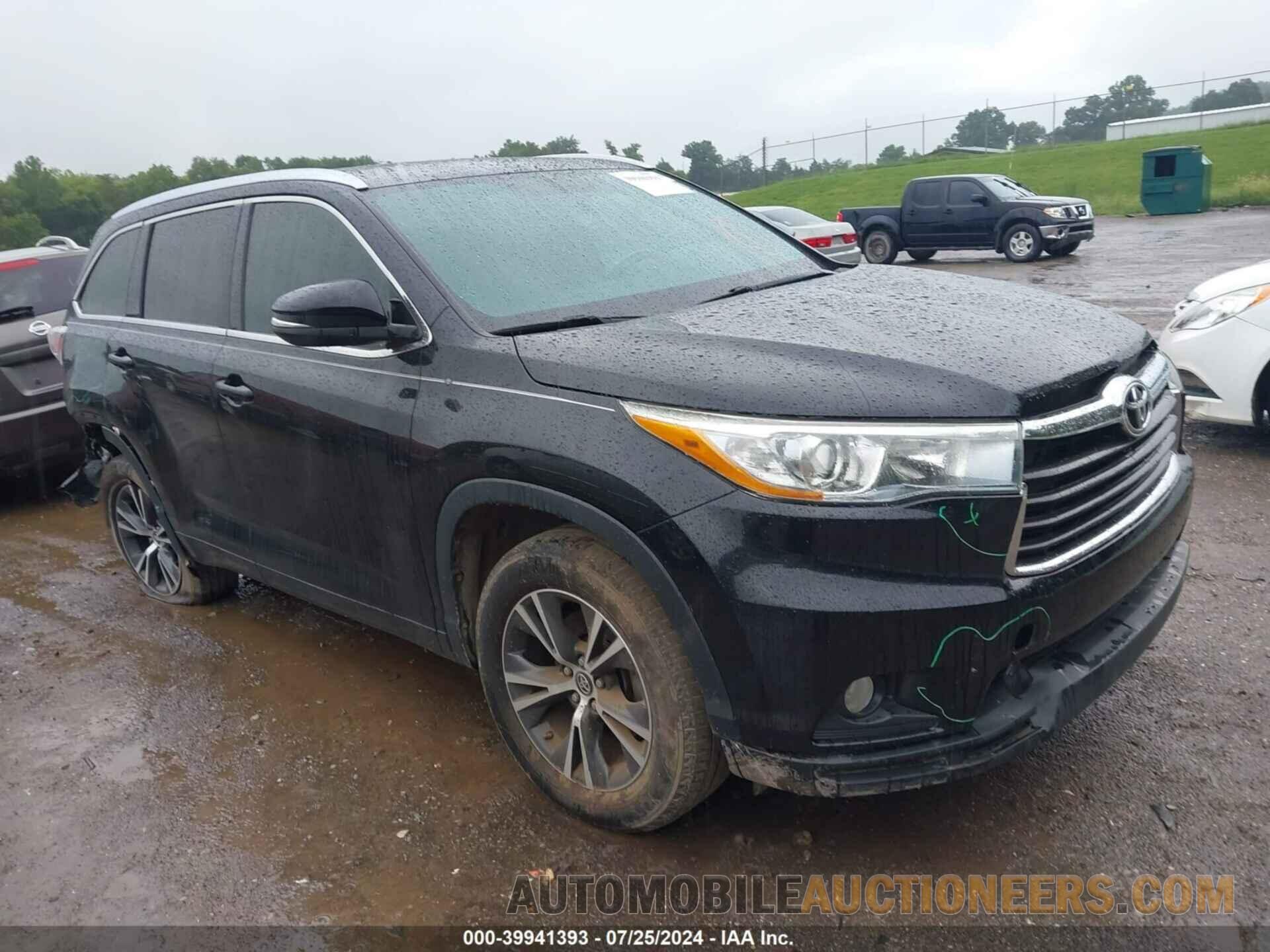 5TDKKRFH8GS507319 TOYOTA HIGHLANDER 2016