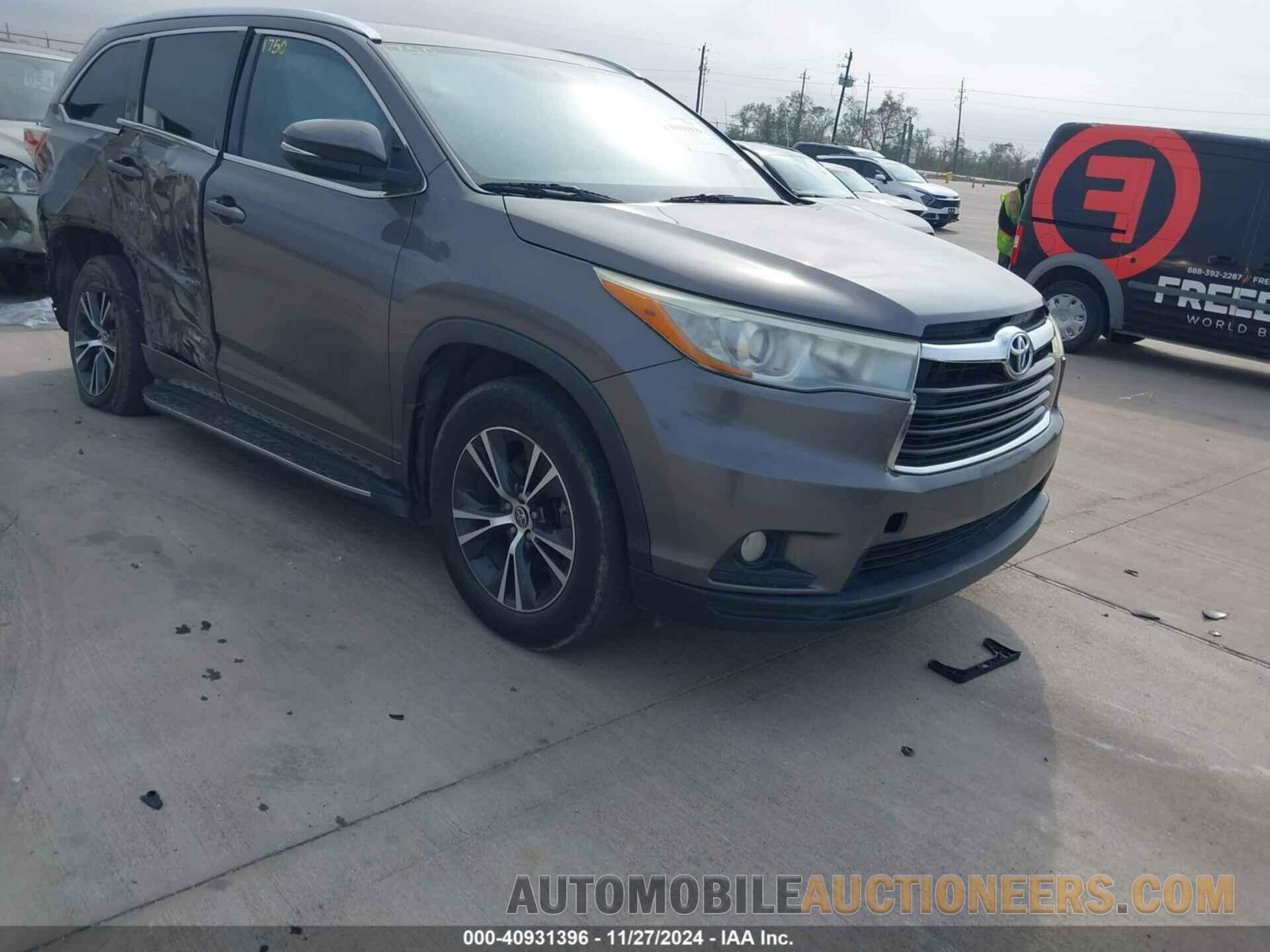 5TDKKRFH9GS125591 TOYOTA HIGHLANDER 2016