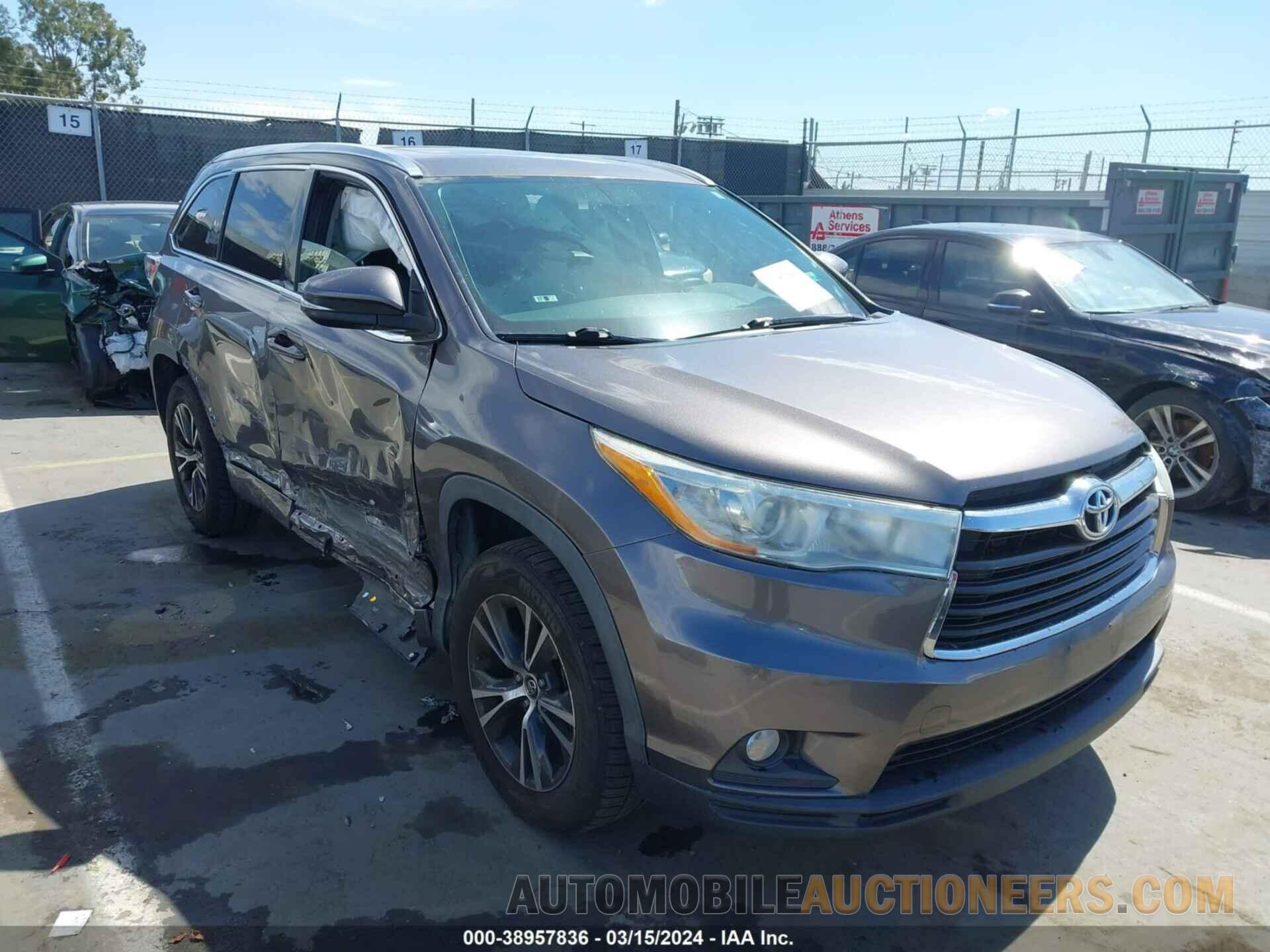 5TDKKRFH9GS161720 TOYOTA HIGHLANDER 2016