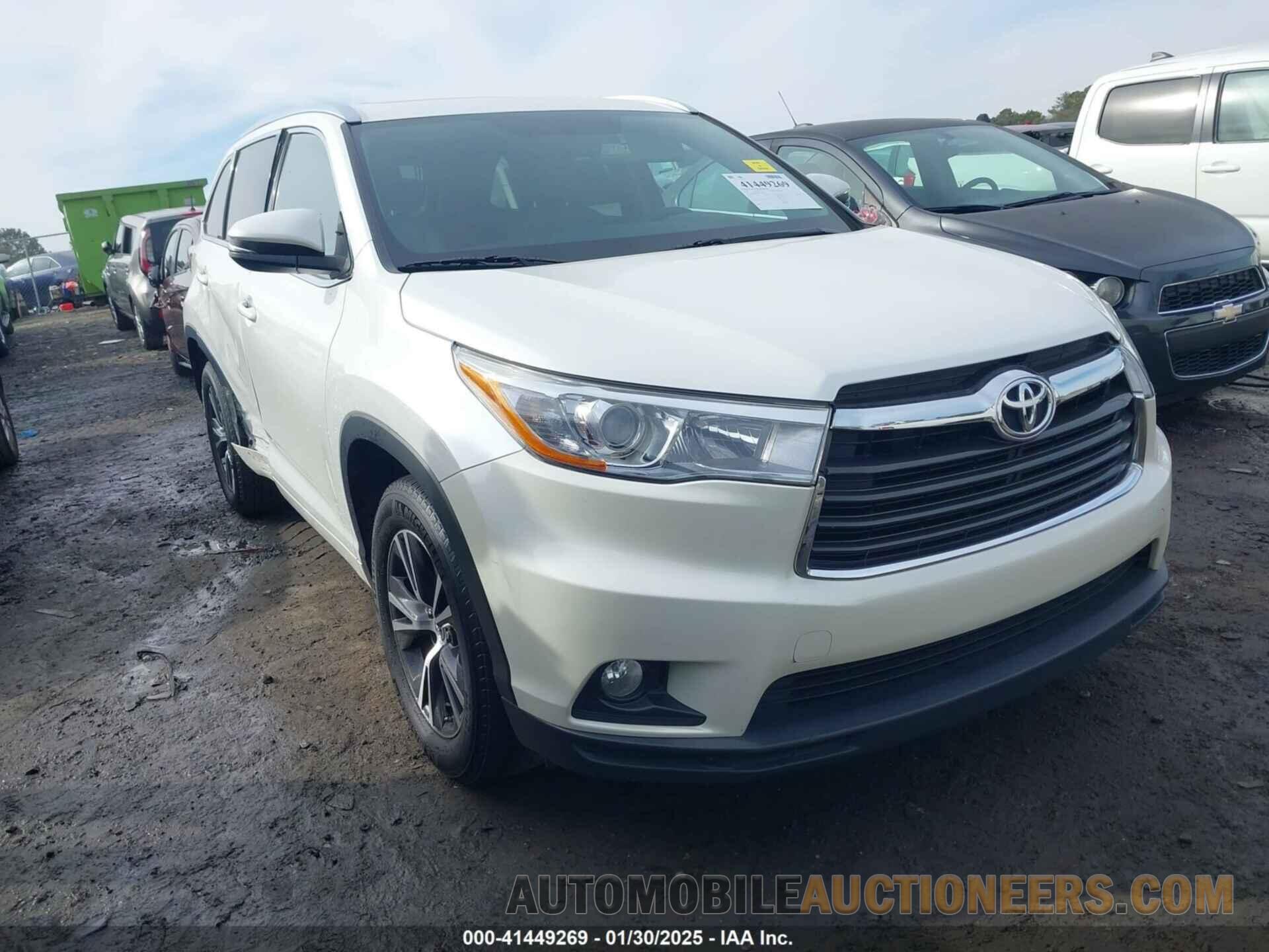 5TDKKRFH9GS165346 TOYOTA HIGHLANDER 2016