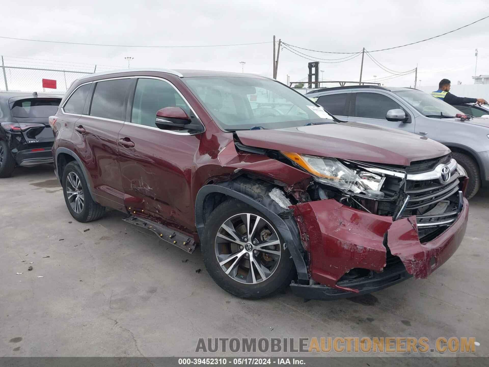 5TDKKRFH9GS185385 TOYOTA HIGHLANDER 2016