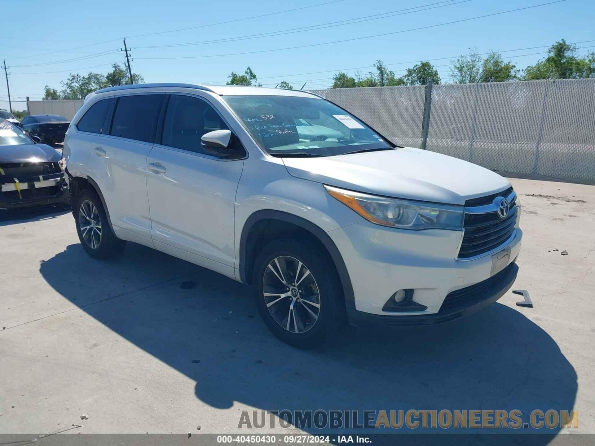 5TDKKRFHXGS165095 TOYOTA HIGHLANDER 2016