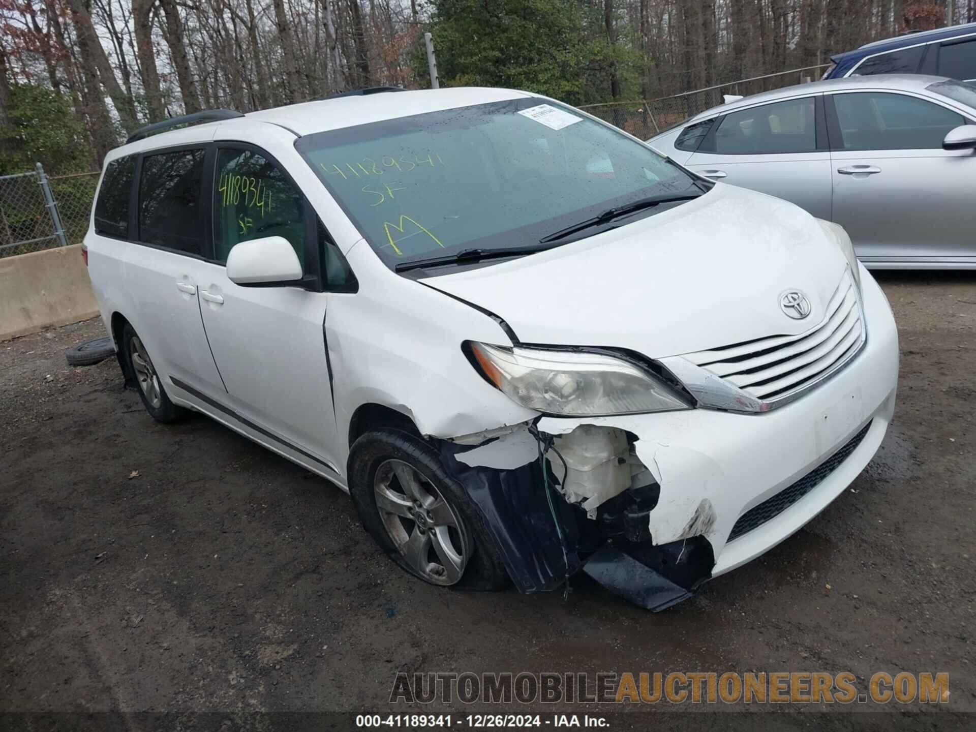 5TDKZ3DC6HS863138 TOYOTA SIENNA 2017