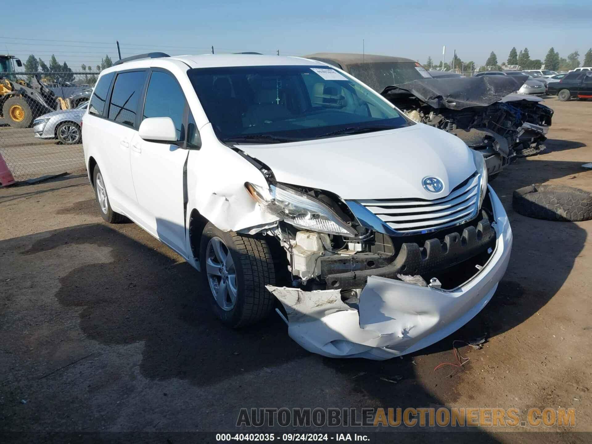 5TDKZ3DC9HS831431 TOYOTA SIENNA 2017