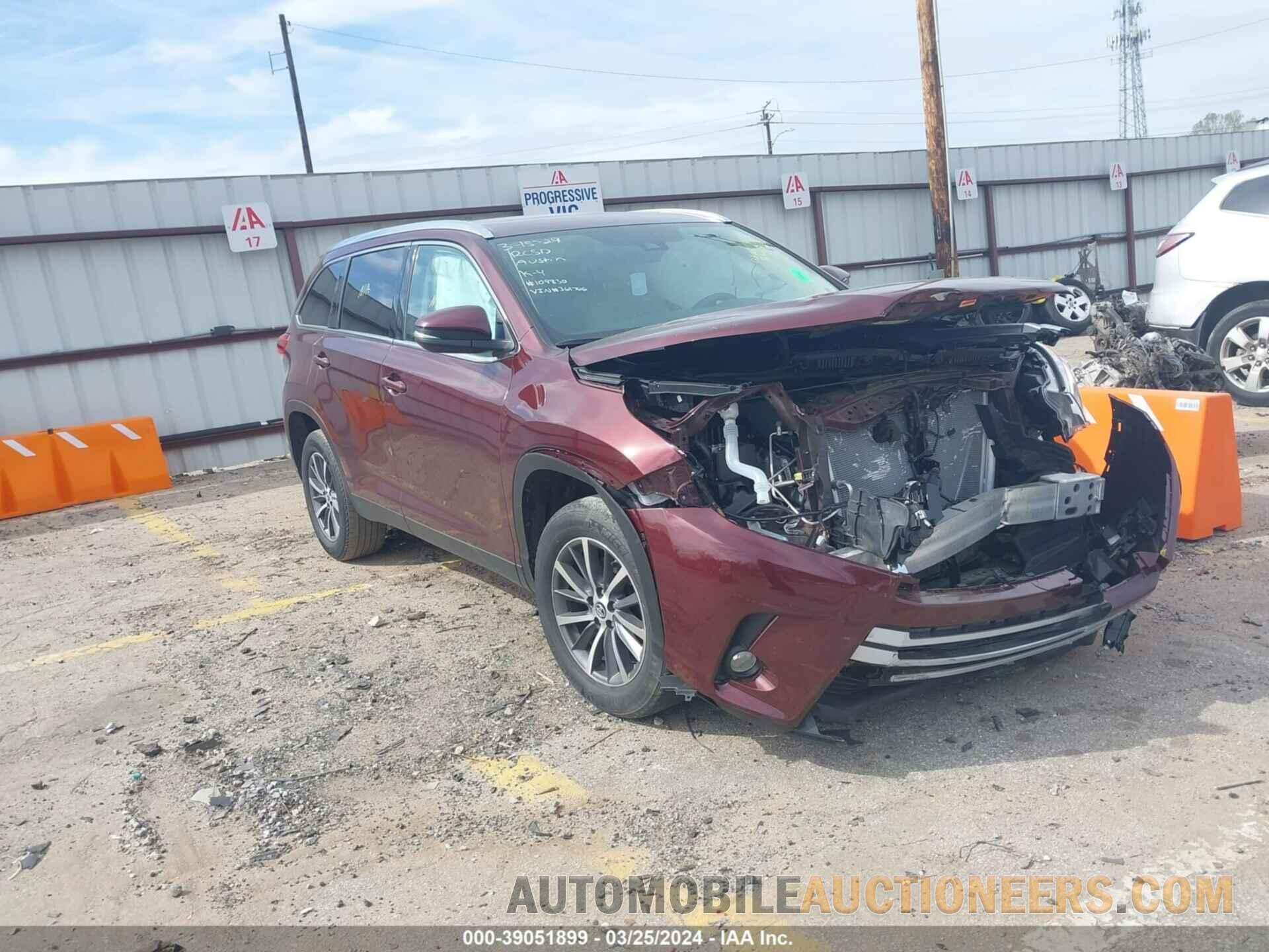 5TDKZRFH8KS361766 TOYOTA HIGHLANDER 2019