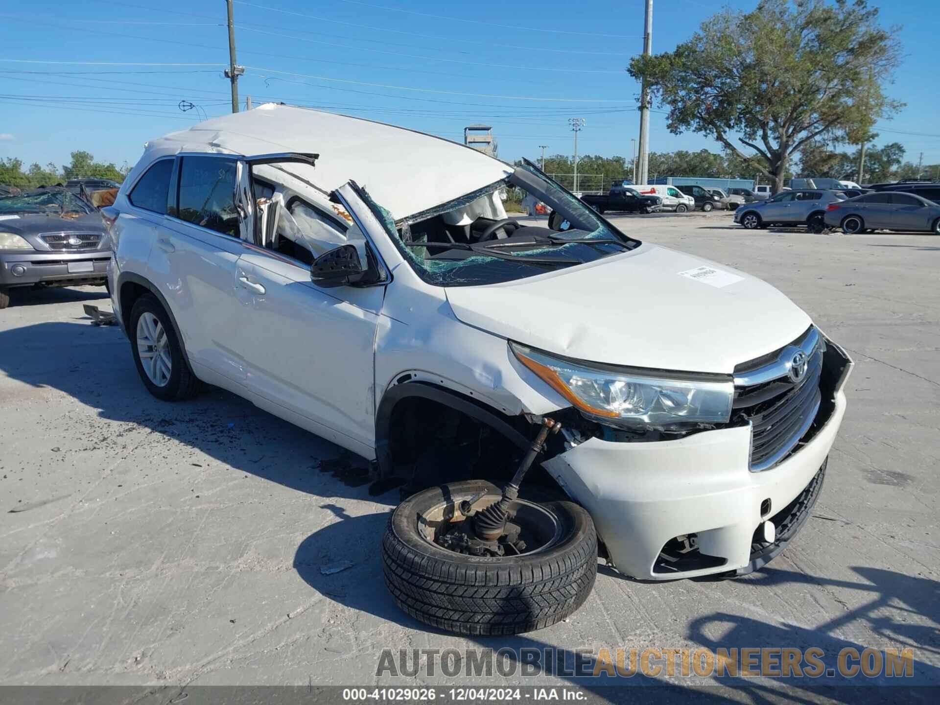 5TDZARFH0FS014198 TOYOTA HIGHLANDER 2015