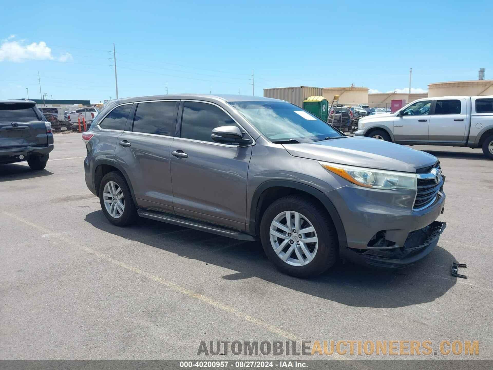 5TDZARFH0FS015190 TOYOTA HIGHLANDER 2015