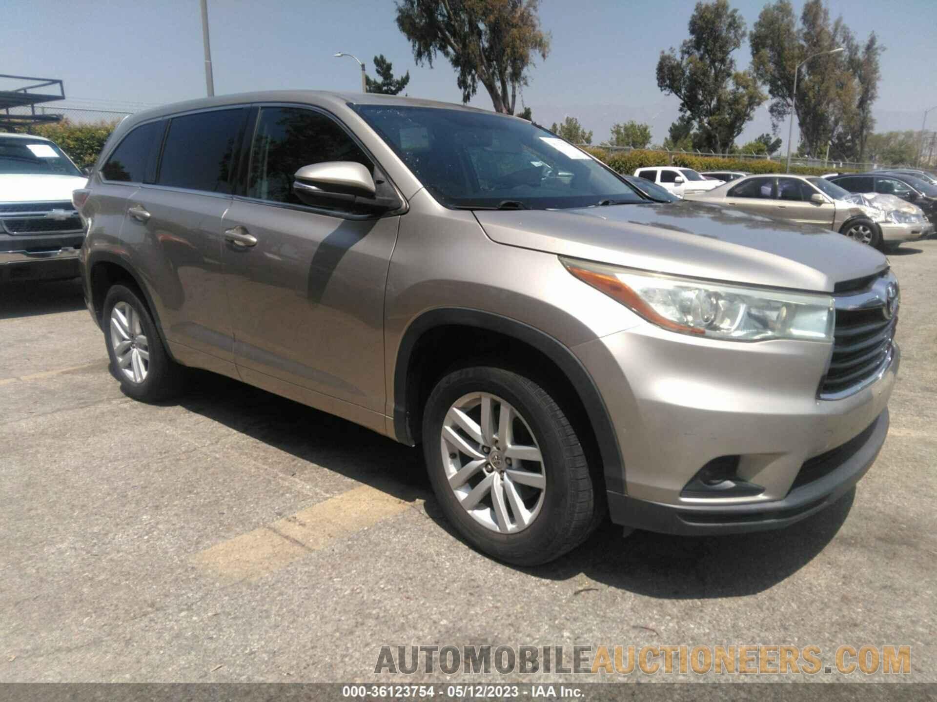 5TDZARFH1FS009348 TOYOTA HIGHLANDER 2015