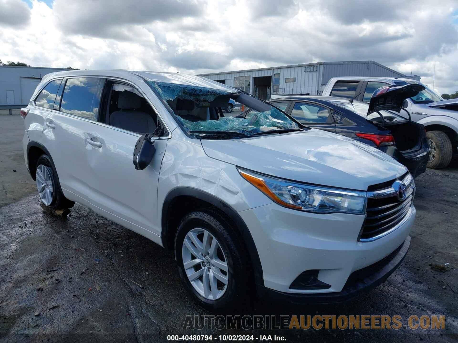 5TDZARFH1FS013612 TOYOTA HIGHLANDER 2015