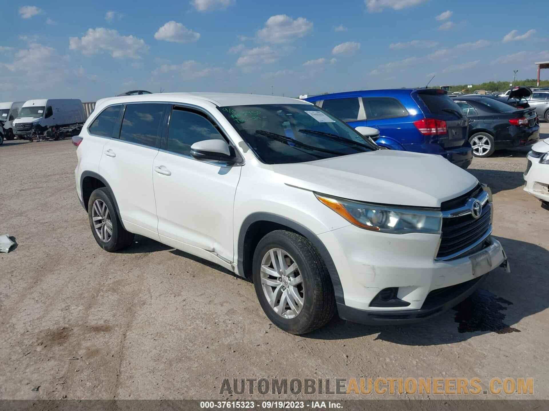 5TDZARFH1FS014971 TOYOTA HIGHLANDER 2015