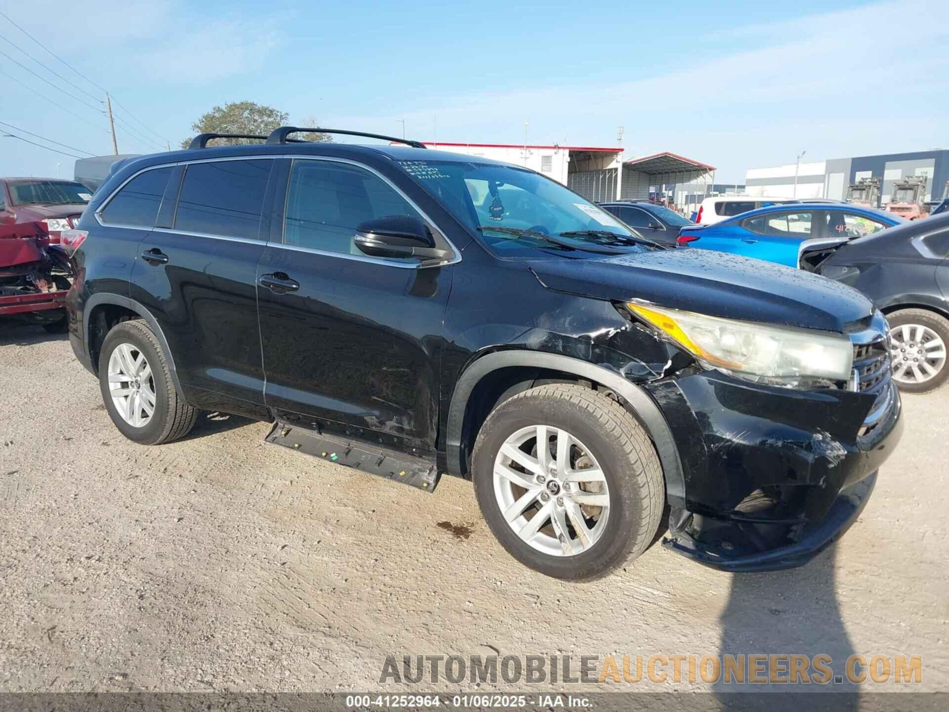 5TDZARFH2GS017833 TOYOTA HIGHLANDER 2016